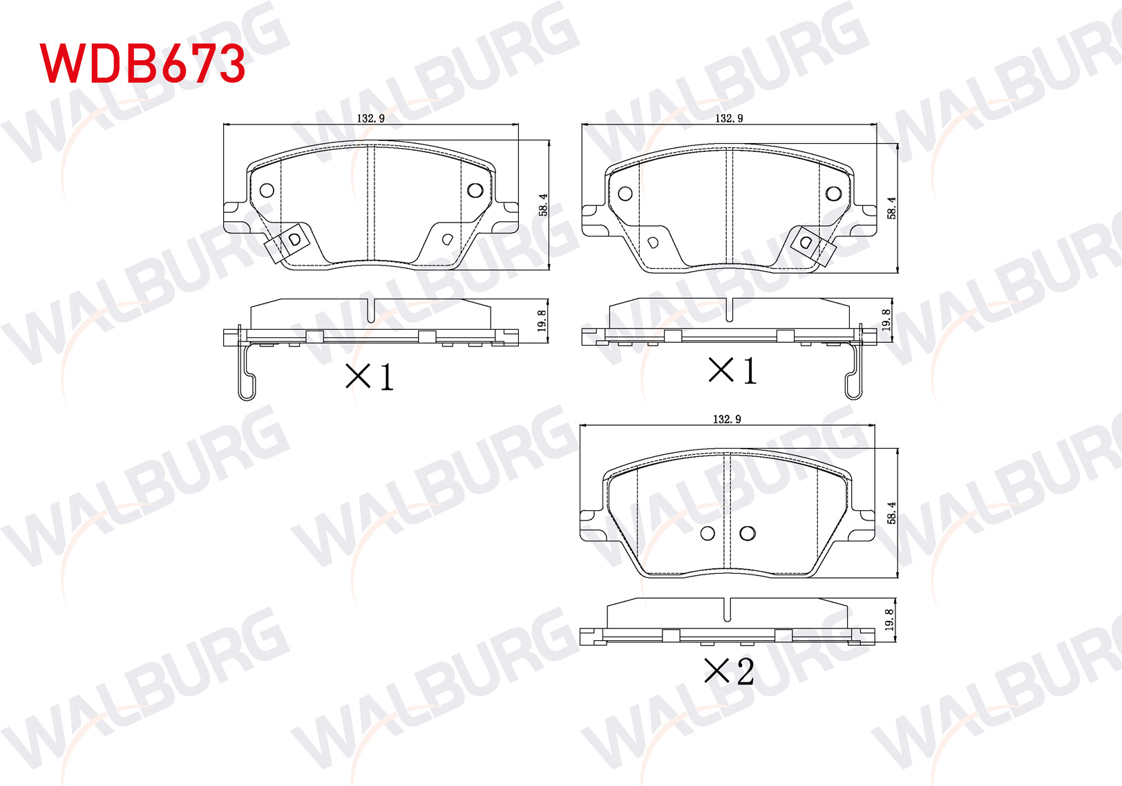 WALBURG  | FREN BALATA ON IKAZLI FIAT EGEA 1.3 MJT - 1.6 MJT - 1.4 16v - 1.6 16v 2015- / 1.6 2020-