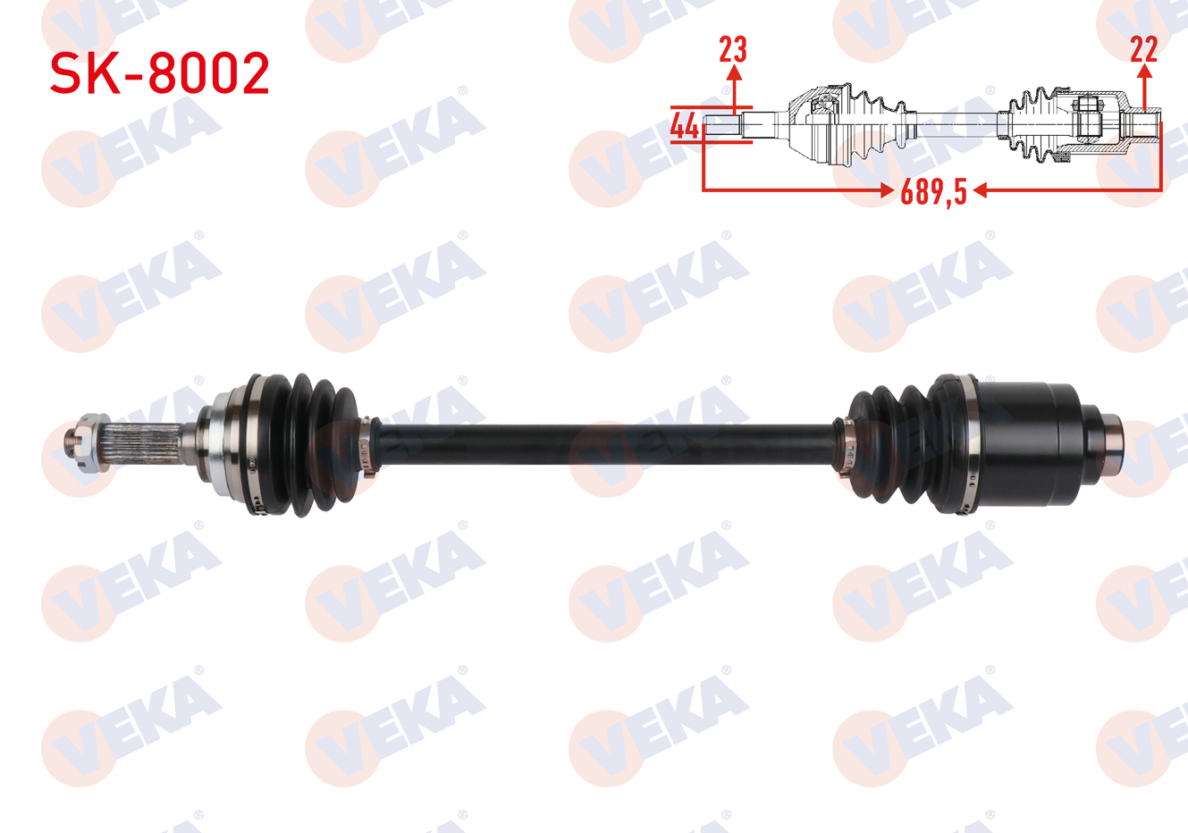 VEKA  | KOMPLE AKS SAG ON SUZUKI ALTO I (EC) 0.8 UZUNLUK 689,5mm 1986-1993