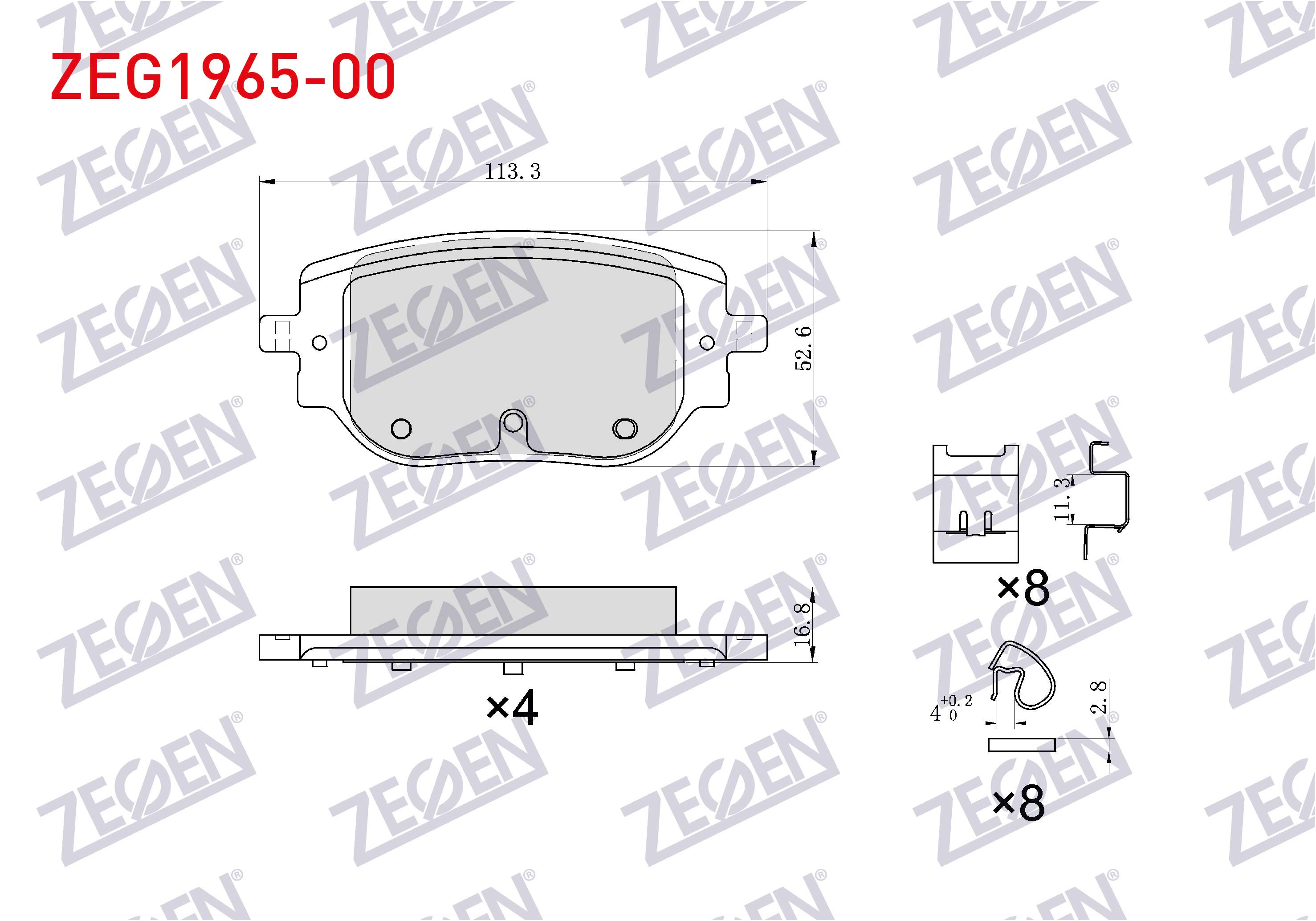 ZEGEN  | FREN BALATA ARKA IKAZLI PEUGOT EXPERT 2020- / CITROEN JUMPY 2020- / OPEL ZAFIRA D 2020- / TOYOTA PROACE 2020-