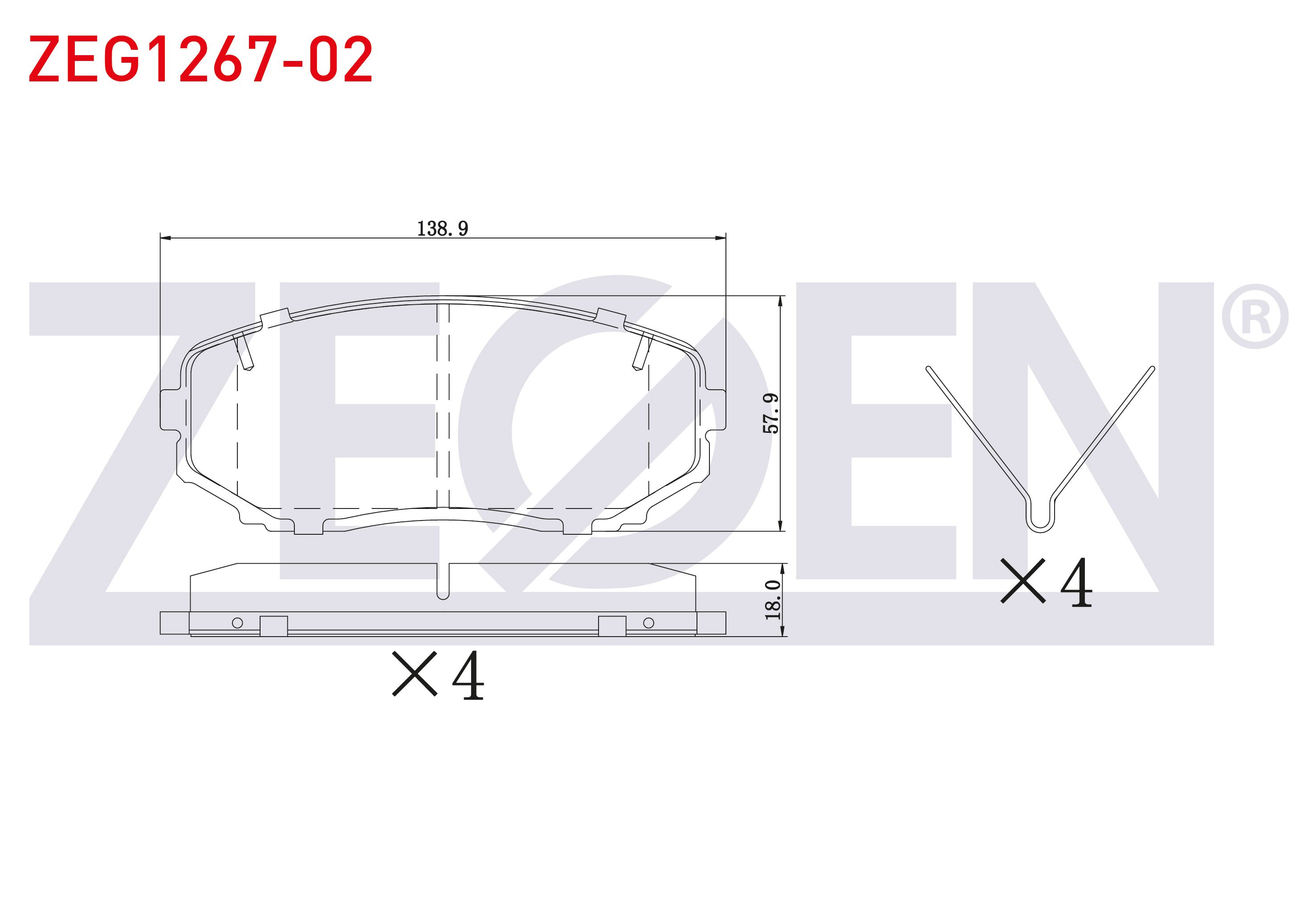 ZEGEN  | FREN BALATA ON IKAZLI MITSUBISHI L 200 TRITON (KJ_, KK_, KL_) 2.2 DI-D 2019- / MAZDA CX-7 (ER) 2.3 MZR 2007-/ CX-9 (TB) 3.7 2007-