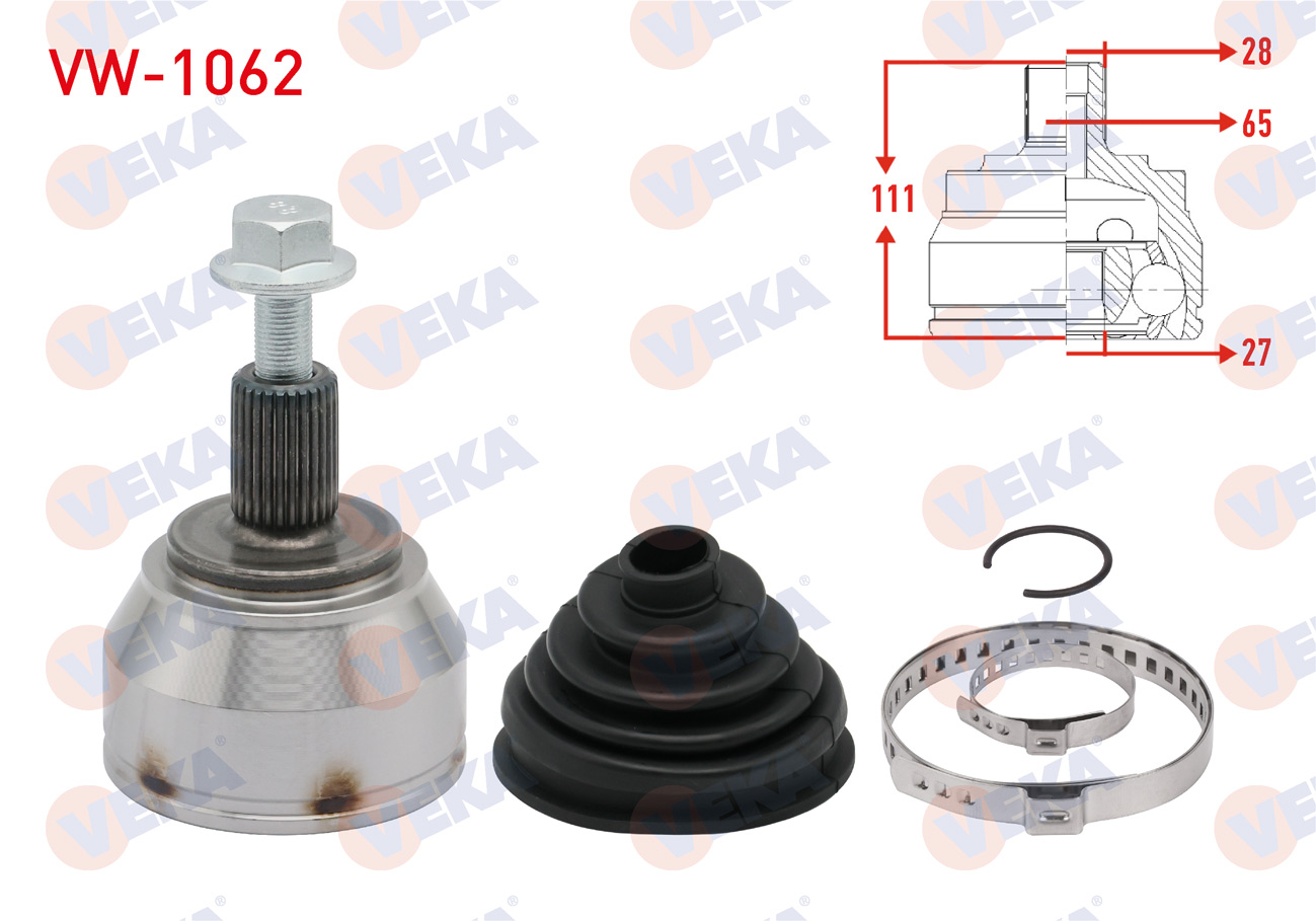 VEKA  | AKS KAFASI SOL-SAG ON DIS VOLKSWAGEN AMAROK 2.0 BITDI M-T 28X27X65 UZUNLUK 111 mm 2010-
