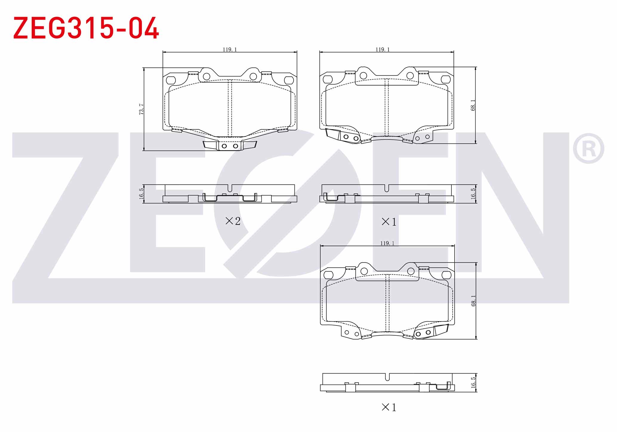 ZEGEN 0 986 424 268 | FREN BALATA ON TOYOTA HI-LUX PICK UP (_N_) 2.4 D 1983-2005/ HI-LUX PICK UP (_N_) 2.5 D 1983-2005 / LAND CRUISER 80 (_J8_) 4.2 D 1990-1997 / LAND CRUISER 90 (_J9_) 3.0 D 1996-2002
