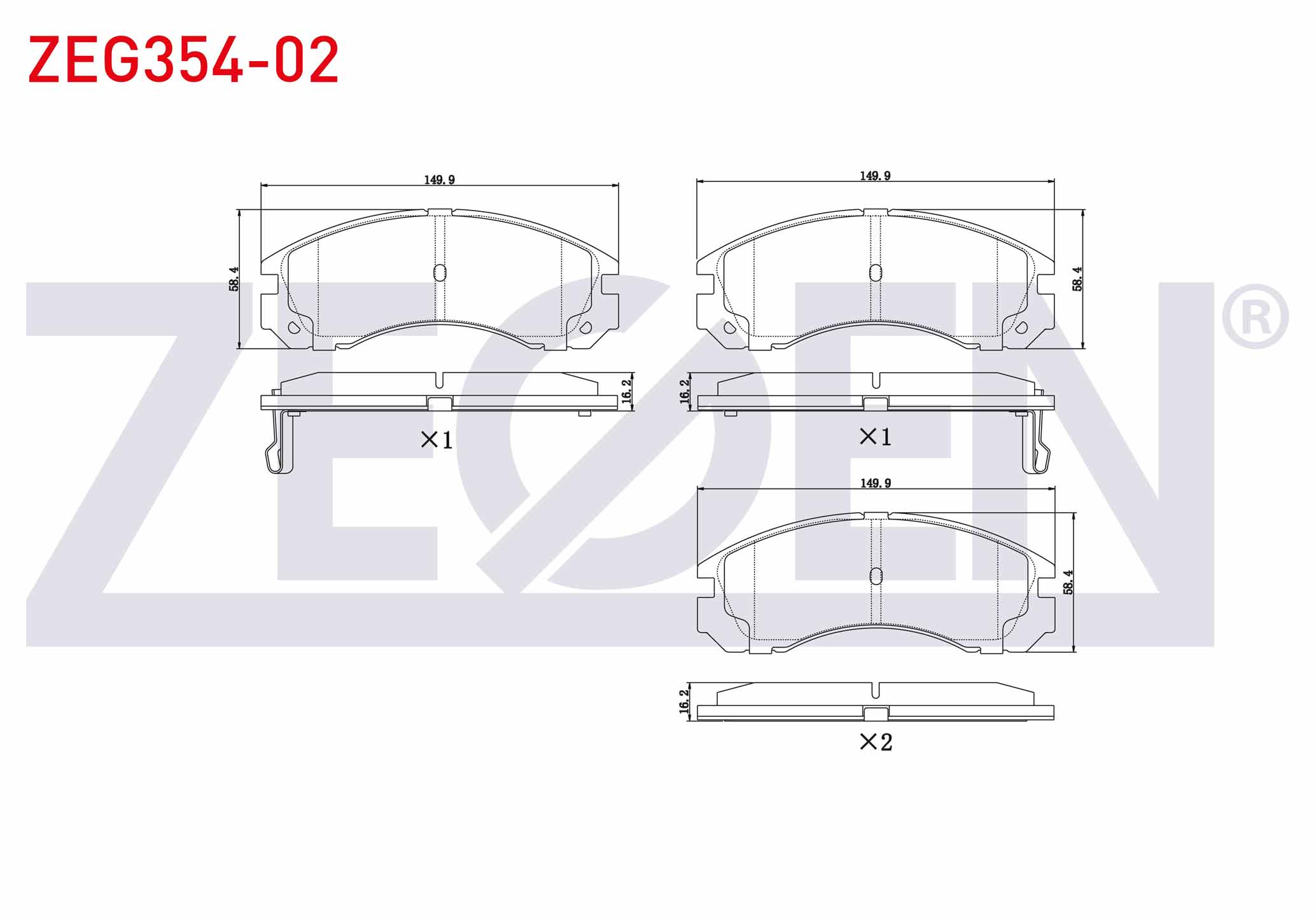 ZEGEN 0 986 424 523 | FREN BALATA ON IKAZLI MITSUBISHI PAJERO II 2.5 TD 1990-1999 / PAJERO II 2.8 TD 1990-1999 / PAJERO II 3.5 V6 24v 1990-1999