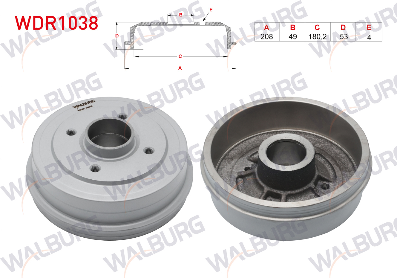 WALBURG 0 986 477 117 | FREN KAMPANASI ARKA 4 DELIK RENAULT 21 1.7 1986-1993