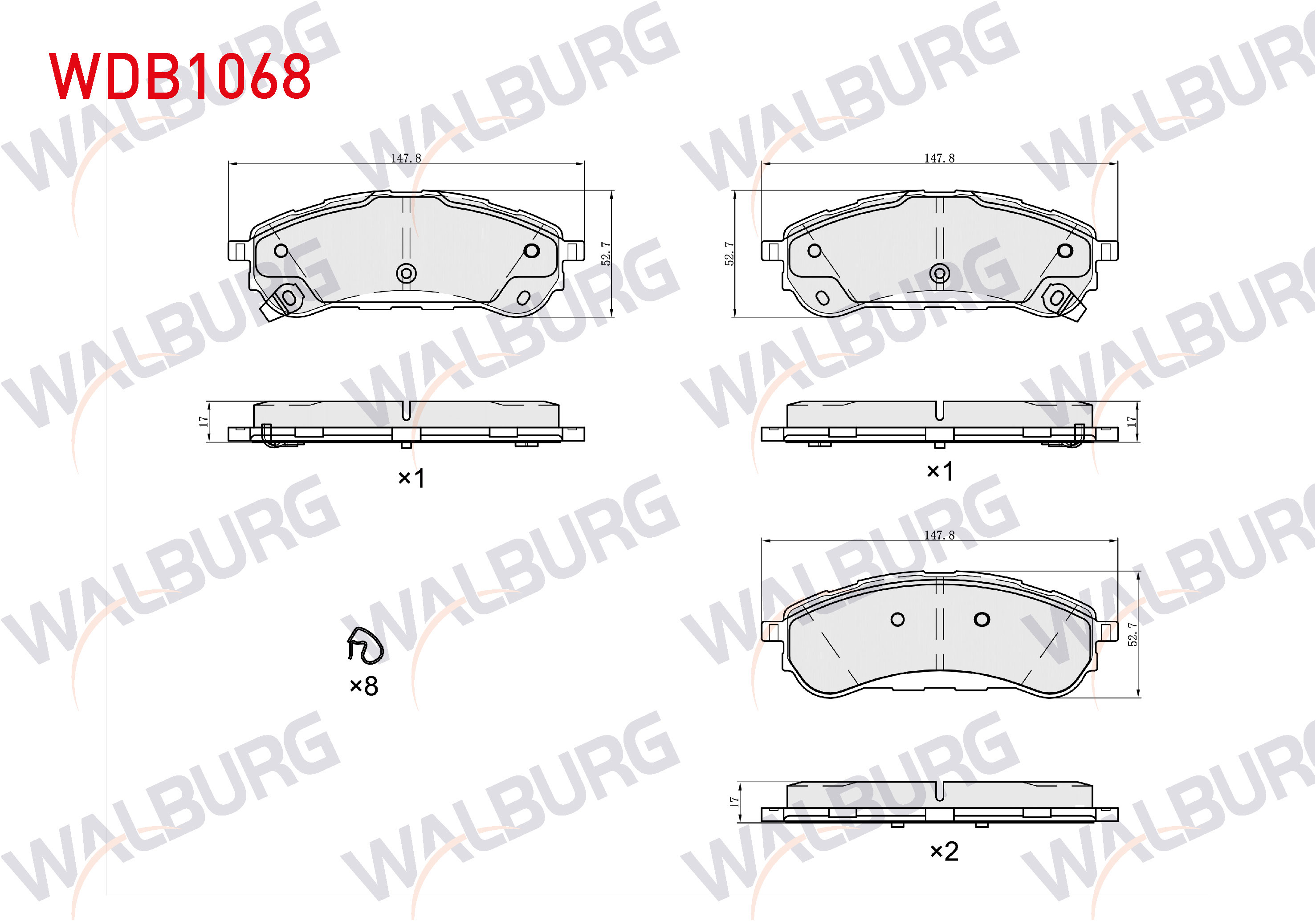 WALBURG  | FREN BALATA ARKA FORD RANGER 2.0 EcoBlue 2019- / 3.2 TDCi 2011-