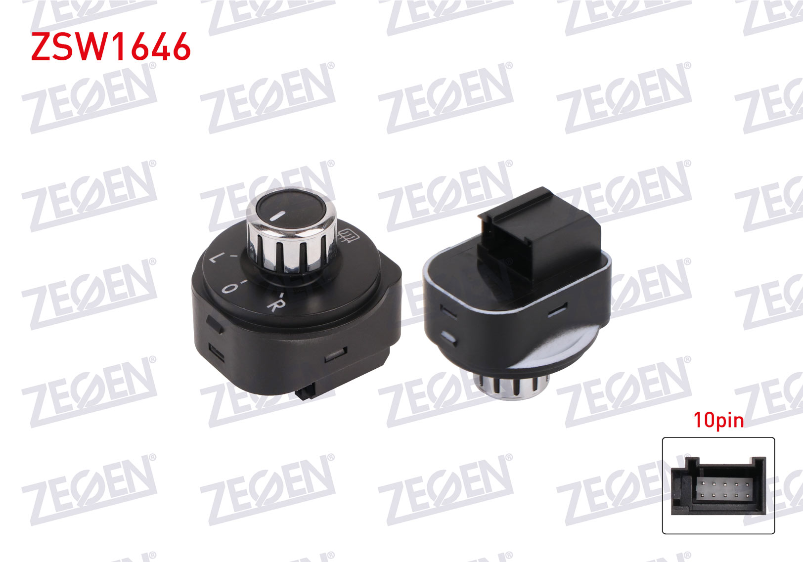 ZEGEN  | AYNA AYAR DUGMESI REZISTANSLI KROM 10 PIN VOLKSWAGEN POLO 2010-2013