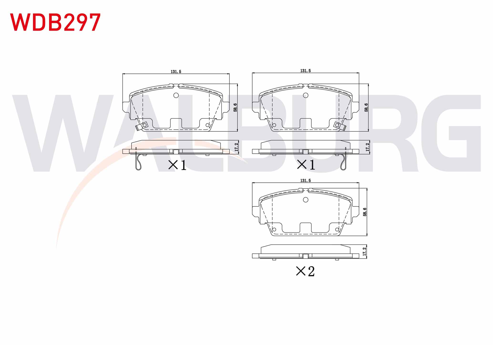 WALBURG  | FREN BALATA ON IKAZLI NISSAN PRIMERA (P12) 1.6i 2002-/ PRIMERA (P12) 1.8i 16v 2002- / PRIMERA (P12) 2.0i 16v 2002-