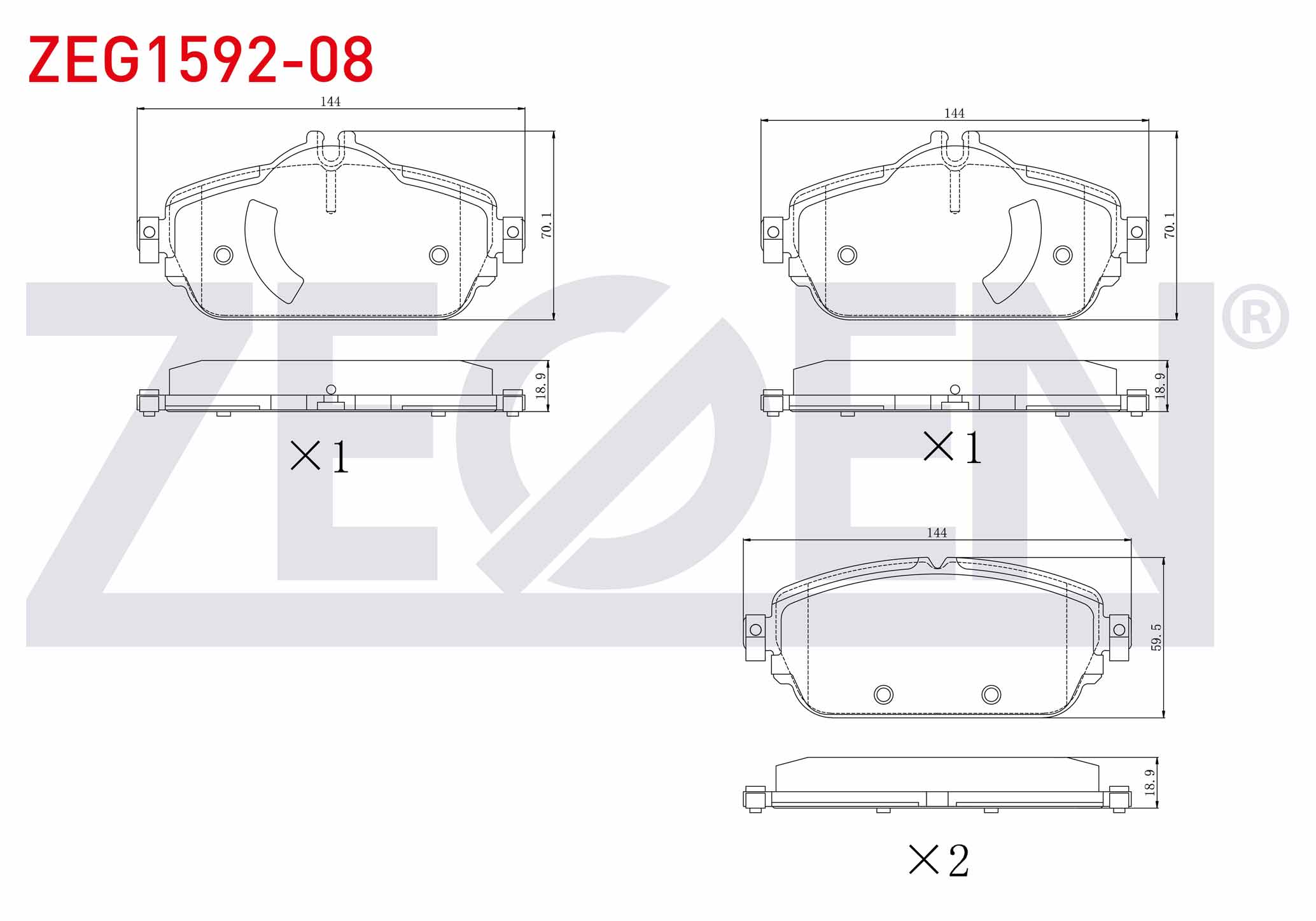 ZEGEN  | FREN BALATA ON MERCEDES C SERISI (W205) C 180 2014- / C SERISI (W205) C 180 BlueTEC 2014-