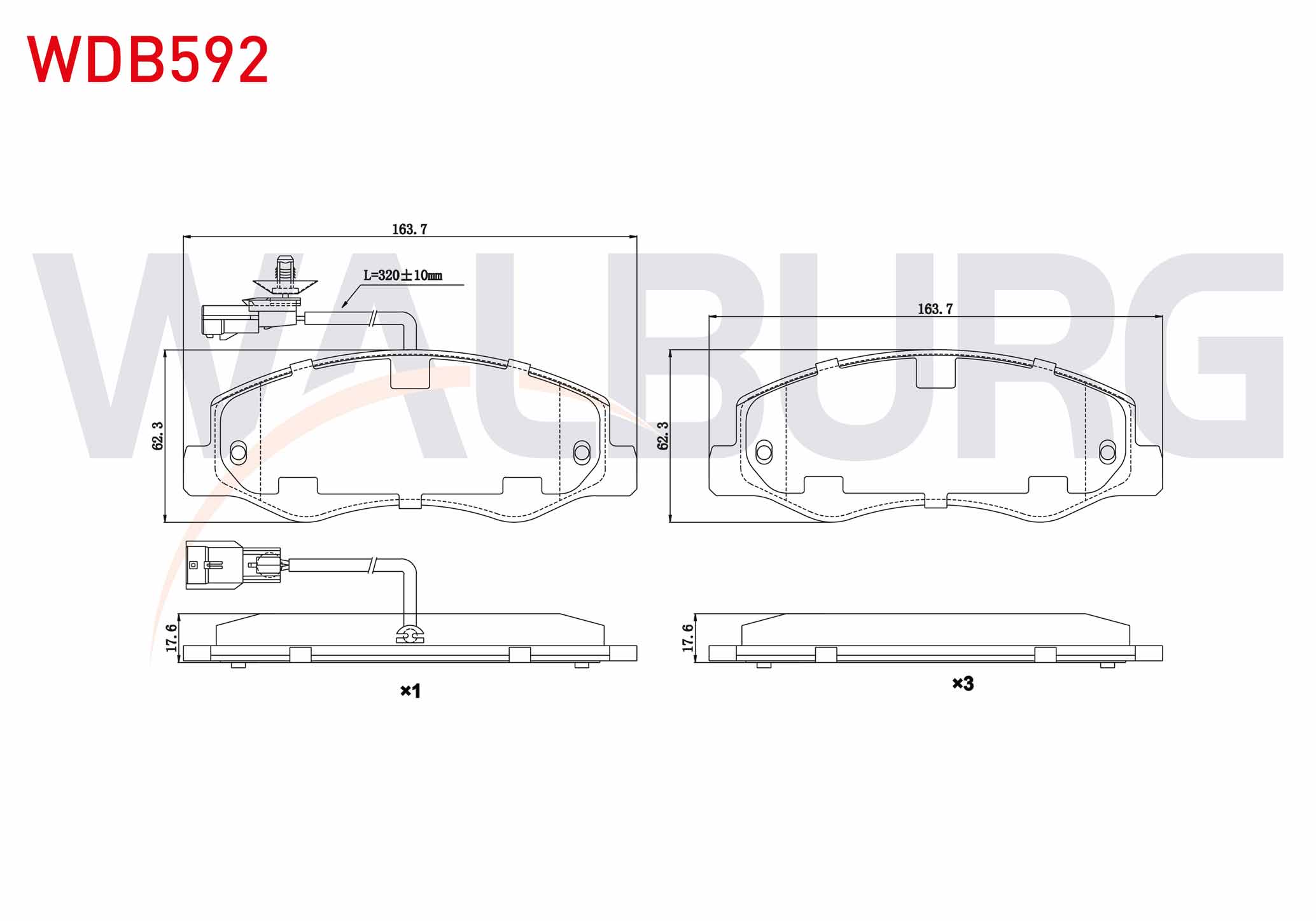 WALBURG  | FREN BALATA ARKA FISLI RENAULT MASTER III (FV) 2.3 DCI CIFT TEKER 2010- / OPEL MOVANO B 2.3 DCI 2010- / KARSAN JEST 2.3 D 2012-