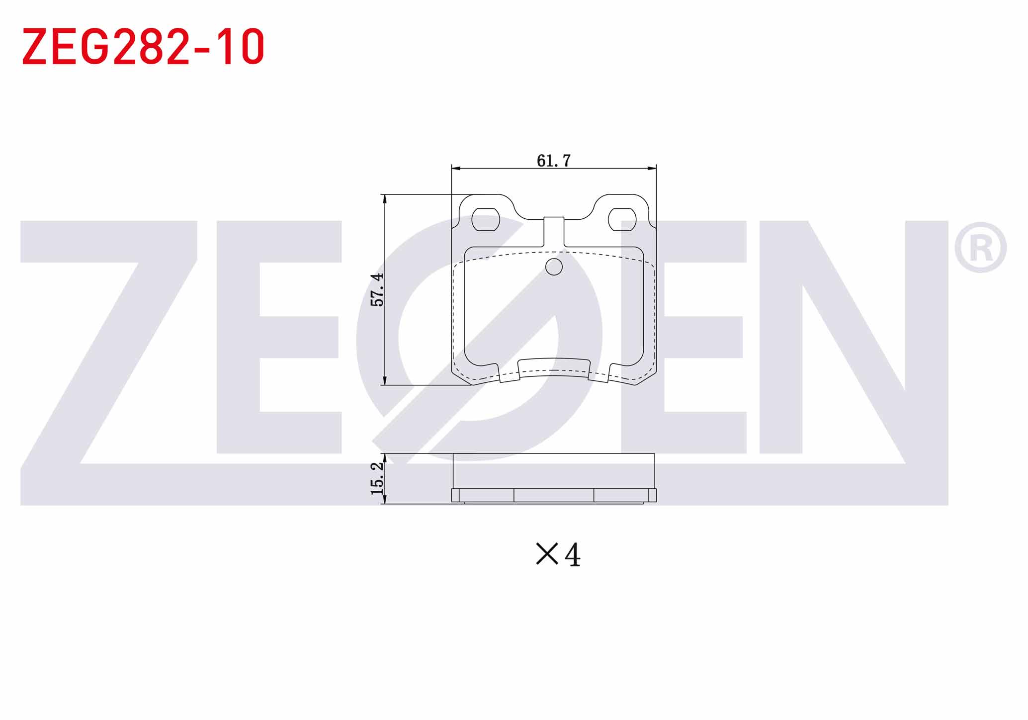 ZEGEN  | FREN BALATA ARKA OPEL VECTRA A 2.0 T 1988-1995/ VECTRA A 2.0 1988-1995/ ASTRA F 1.8 1991-1998/ ASTRA F 2.0 1991-1998/ ASTRA F CLASSIC 1.6i 1998-2002/ ASTRA F CLASSIC 1.4i 1998-2002