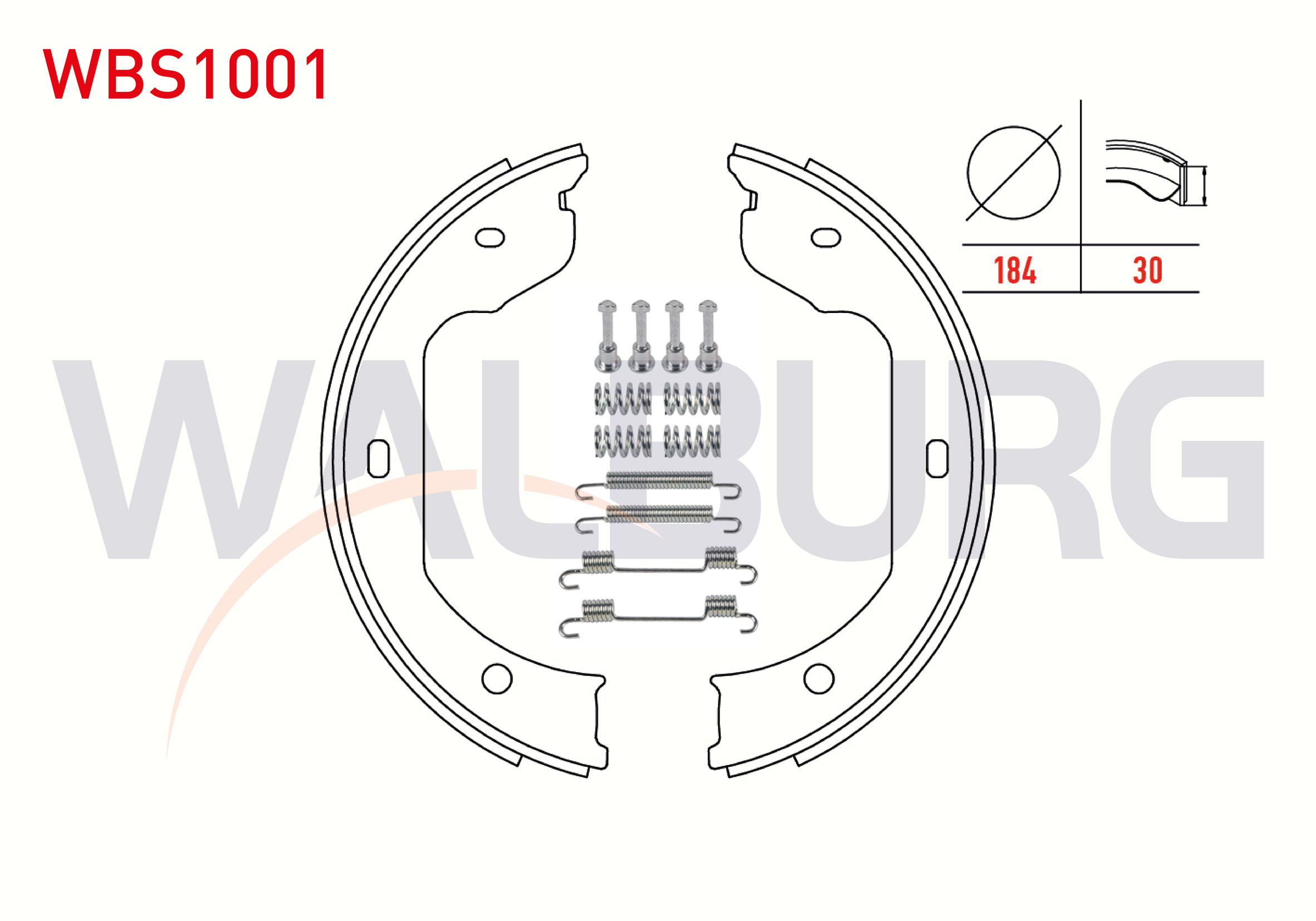 WALBURG GS8478 | FREN PABUC BALATA ARKA AKSESUARLI BMW 5 SERISI 520 i 184X30 mm 2003-2010/5 SERISI 520 D 2003-2010/6 SERISI 645 Ci 2004-/7 SERISI 730 D 2001-2009/TRANSPORTER V 1.9 TDI 2003-2011