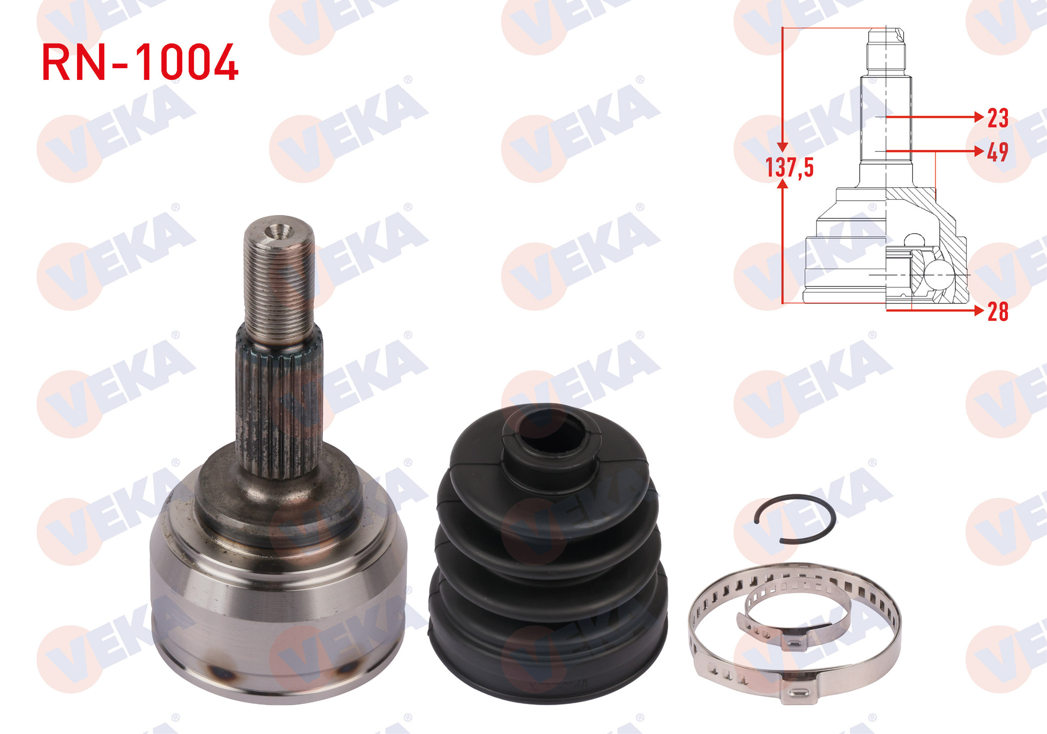 VEKA 850112 | AKS KAFASI SOL-SAG ON DIS UZUNLUK 137,5mm RENAULT CLIO III (BR0/1,CR0/1) 1.2i 16v 2005-2012