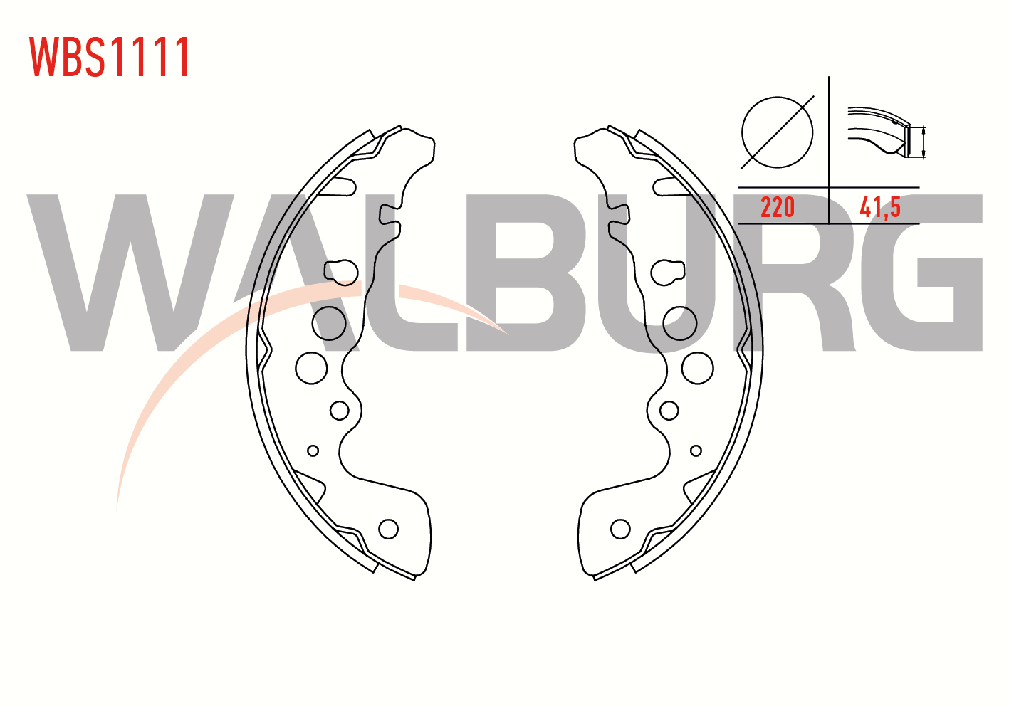 WALBURG GS8670 | FREN PABUC BALATA ARKA SUZUKI GRAND VITARA I (FT,GT) 1.6i 220X41,5 mm 1998-2003/GRAND VITARA I (FT,GT) 2.0i 1998-2003/GRAND VITARA I (FT,GT) 1.6i 1998-2003/GRAND VITARA I (FT,GT) 2