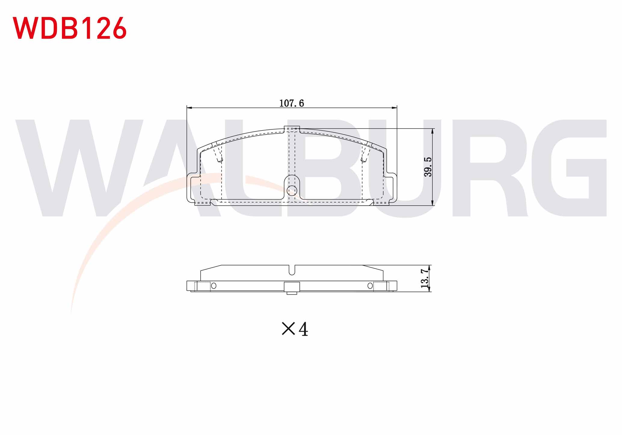 WALBURG  | FREN BALATA ARKA TEL DELIKLI MAZDA 323 VI (BJ) 1.4i 16v 1998-2004/ 1.5i 16v 1998-2004/ 1.6i 1998-2004/ 2.0i 1998-2004/ MAZDA 6 (GG,GY) 2.0i 2002-2007/ MAZDA 6 (GH) 2.0i MRZ 2007-20