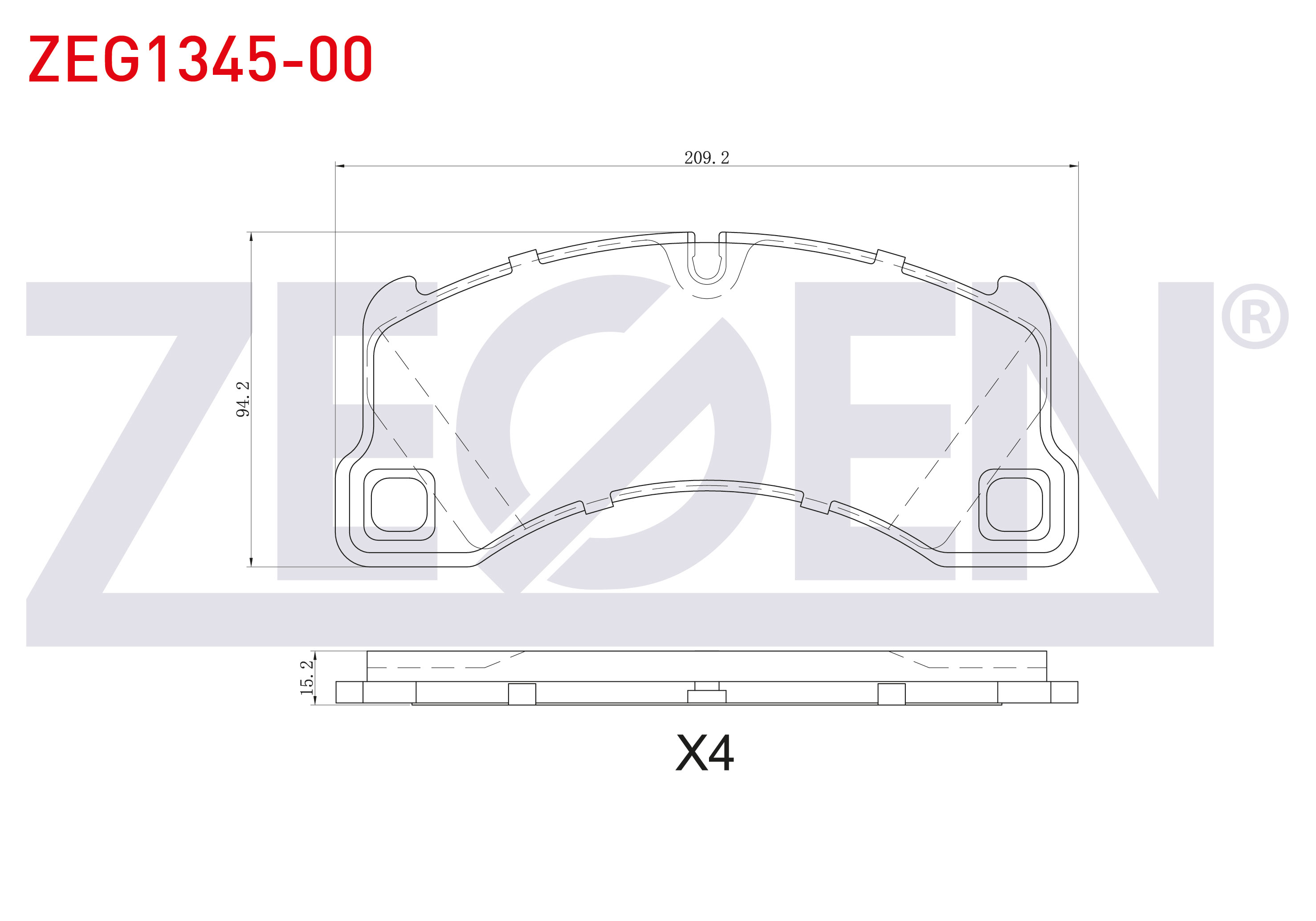 ZEGEN FDB4064 | FREN BALATA ON PORSCHE CAYENNE (955) 3.0 TDI 2002-2010/ CAYENNE 3.6i 2002-2010/ CAYENNE S 4.5i V8 2002-2010/ VW TOUAREG 3.0 V6 TDI 2002-2010/ VW TOUAREG 2.5 R5 TDI 2002-2010