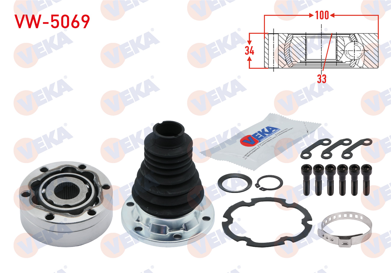 VEKA  | AKS KAFASI SOL-SAG ON IC 33X34X100 VOLKSWAGEN GOLF III (1H1) 1.9 D 1991-1999