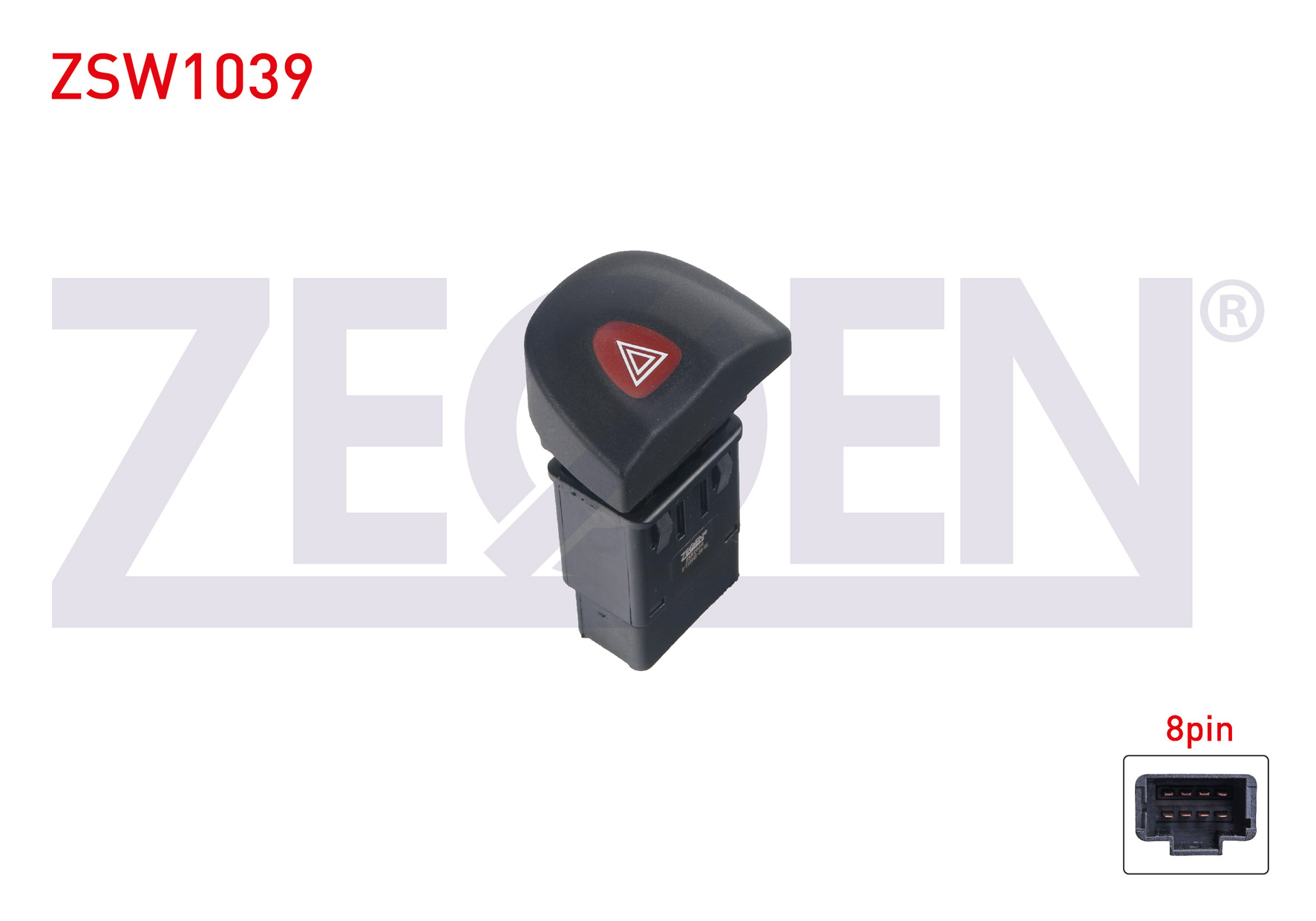 ZEGEN  | FLASOR ANAHTARI 8 PIN KIRMIZI ISIK RENAULT MEGANE I 1996-2003