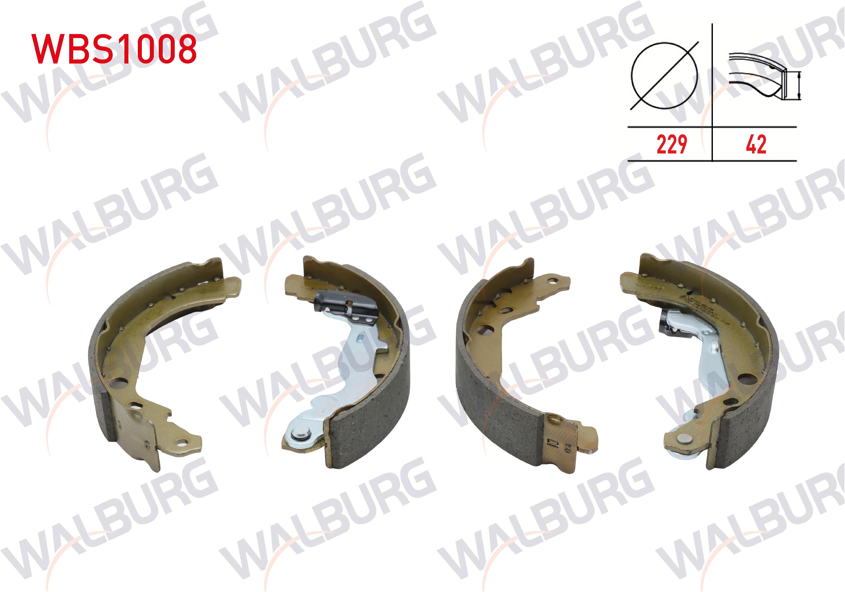 WALBURG  | FREN PABUC BALATA ARKA DACIA DUSTER 1.5 DCI LEVYELI 229X42 mm 2012-/ DACIA DUSTER 1.6 16v 2012-