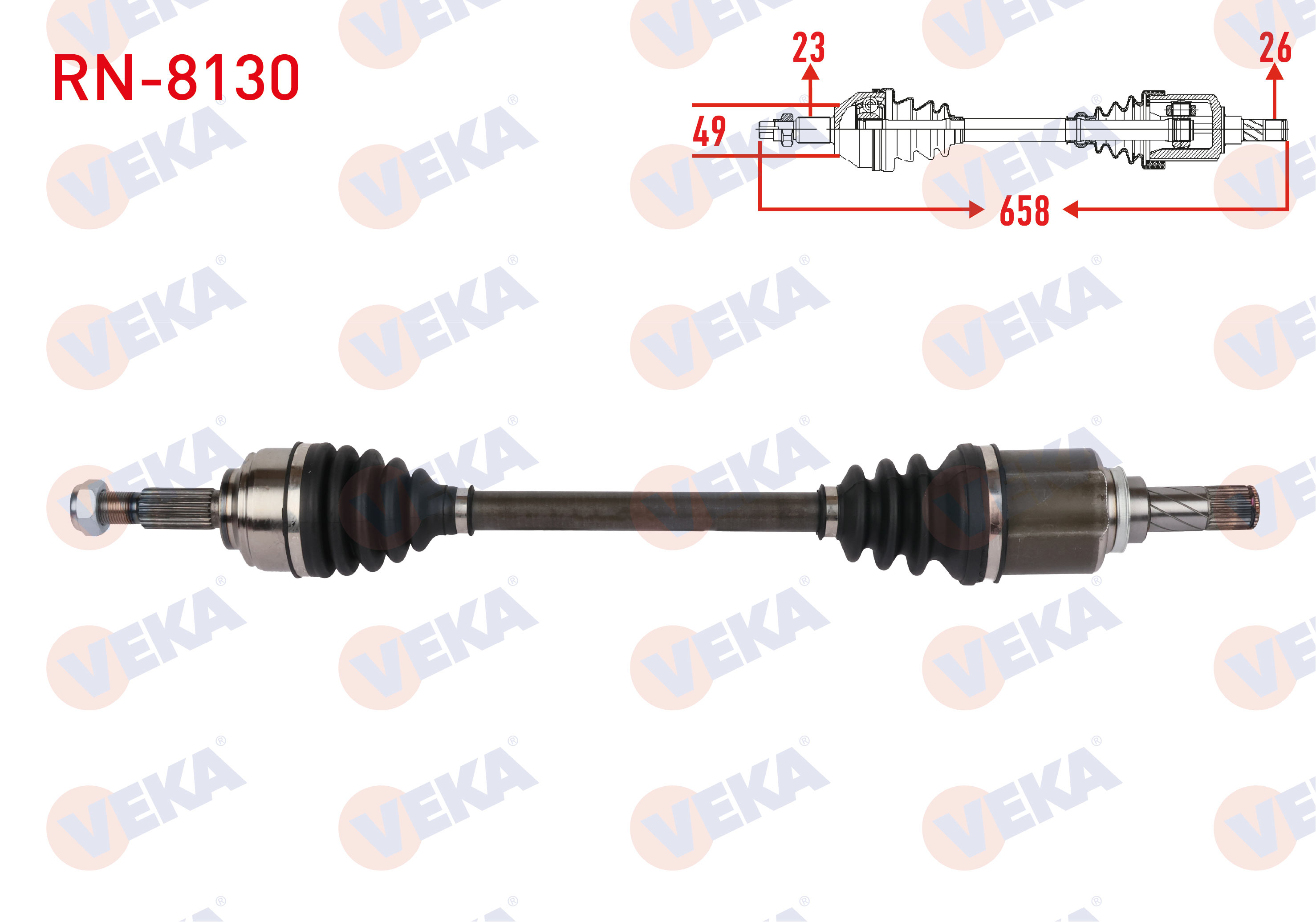 VEKA 250512 | KOMPLE AKS SOL ON RENAULT SYMBOL III (JZ0/1) 1.5 DCI UZUNLUK 658mm 2012-