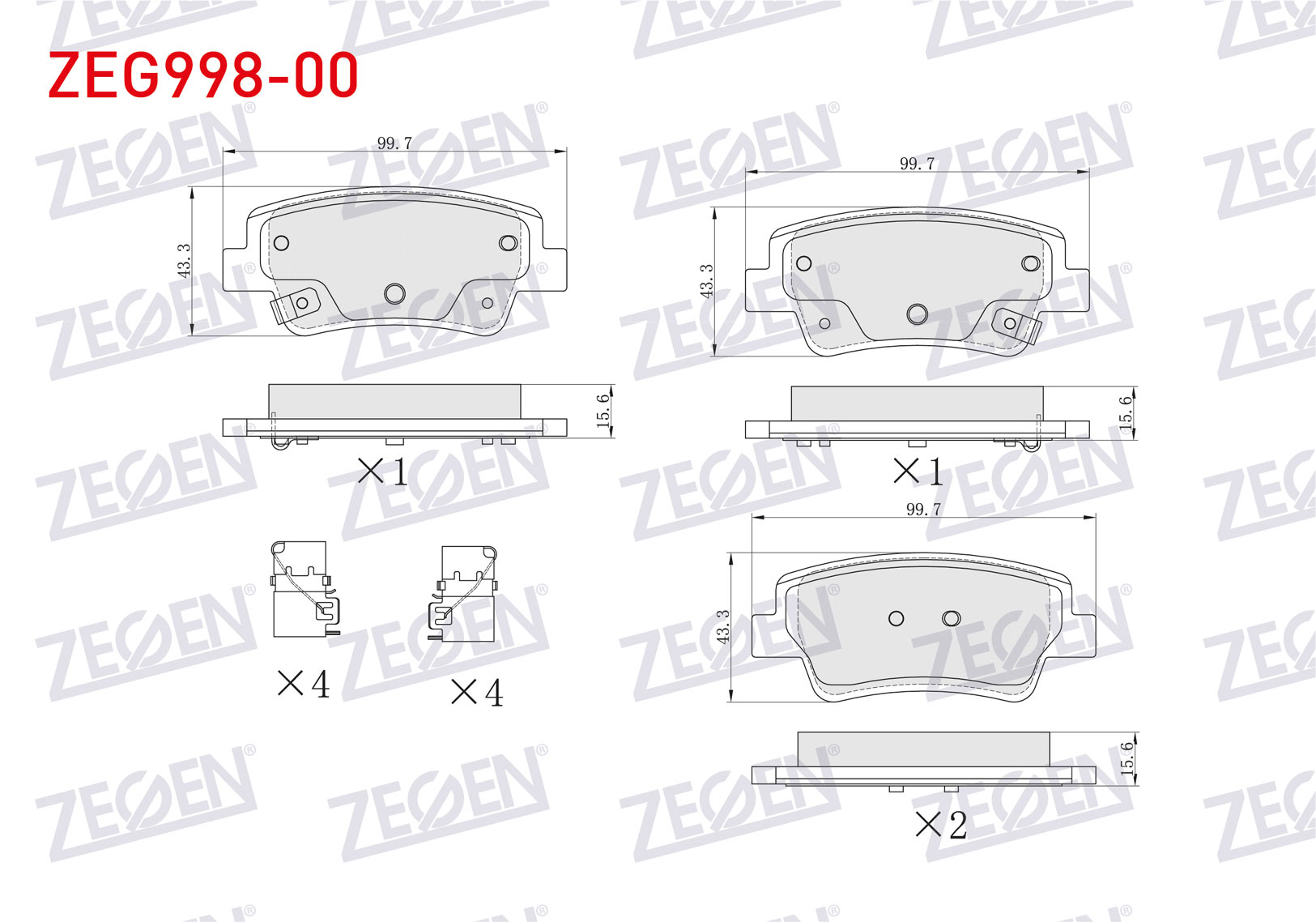 ZEGEN  | FREN BALATA ARKA IKAZLI HYUNDAI ELANTRA 2021- / i20 - i30 2021-