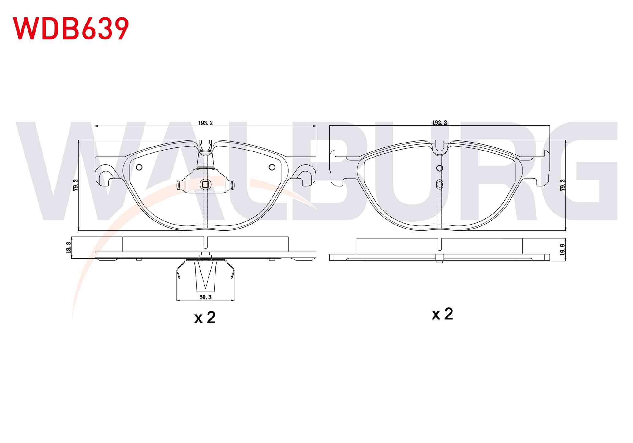 WALBURG 0 986 494 429 | FREN BALATA ON BMW 5 SERISI (F10) 535 D 2010- / (F10) 530 D 2010- / (F10) 535 i 2010-/ 7 SERISI 730 i 2009-/ 740 i 2009-/ 6 SERISI (F13) 640 i 2010-/ 6 SERISI (F12) 640 i 2011-