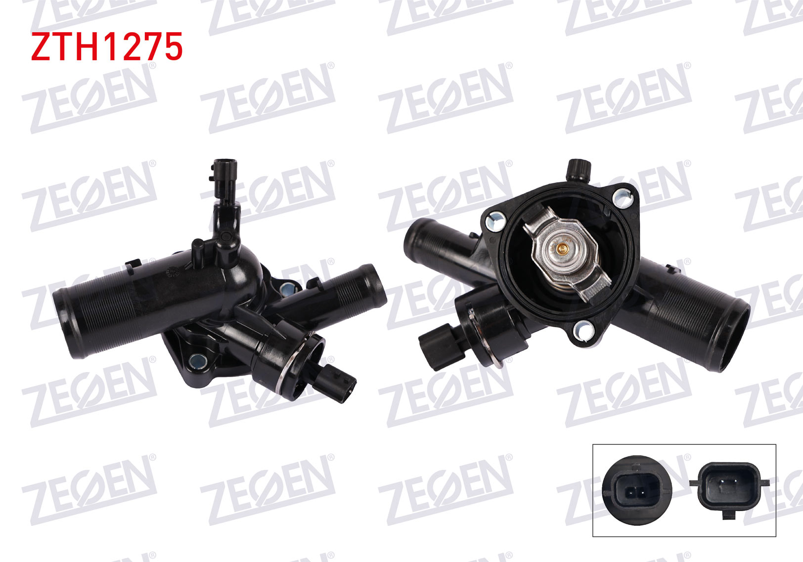 ZEGEN TM 39 108 | TERMOSTAT KOMPLE CIFT MUSURLU PLASTIK 108 °C RENAULT CLIO III 1.2i 16v 2005-2012