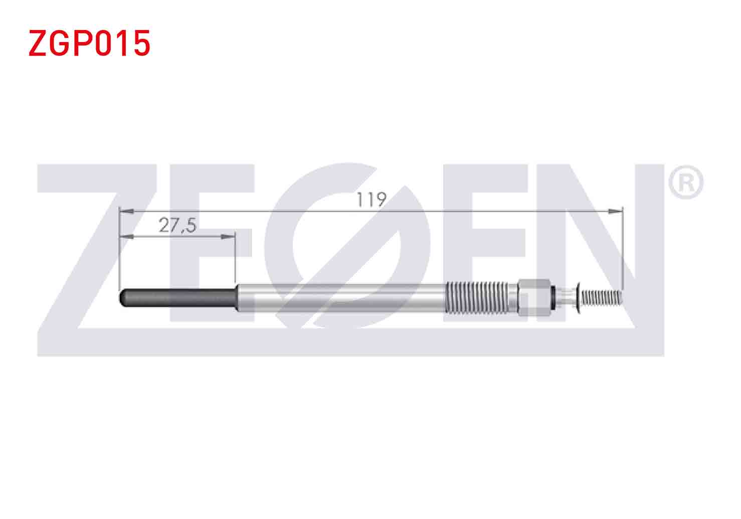 ZEGEN 0 250 204 001 | KIZDIRMA BUJI 11V 118mm CITROEN BERLINGO 1.6HDI 2003-2008 / C3 (FC) 1.4HDI 2002-2009 / PEUGEOT PARTNER 1.6HDI 2003-2008 / 206 (2A/C) 1.4HDI 1998-2006 / FORD FOCUS II (DA) 1.6TDCI 2