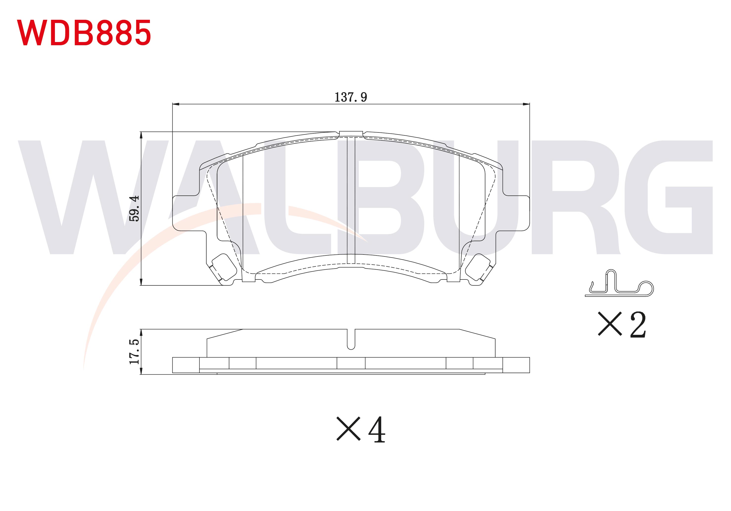 WALBURG  | FREN BALATA ON SUBARU FORESTER (SF) 1995-2002 / IMPREZA 1992-2000 / IMPREZA 2000-2007 / LEGACY II (BD,BG) 1994-1999 / OUTBACK (BE, BH) 1998-2003