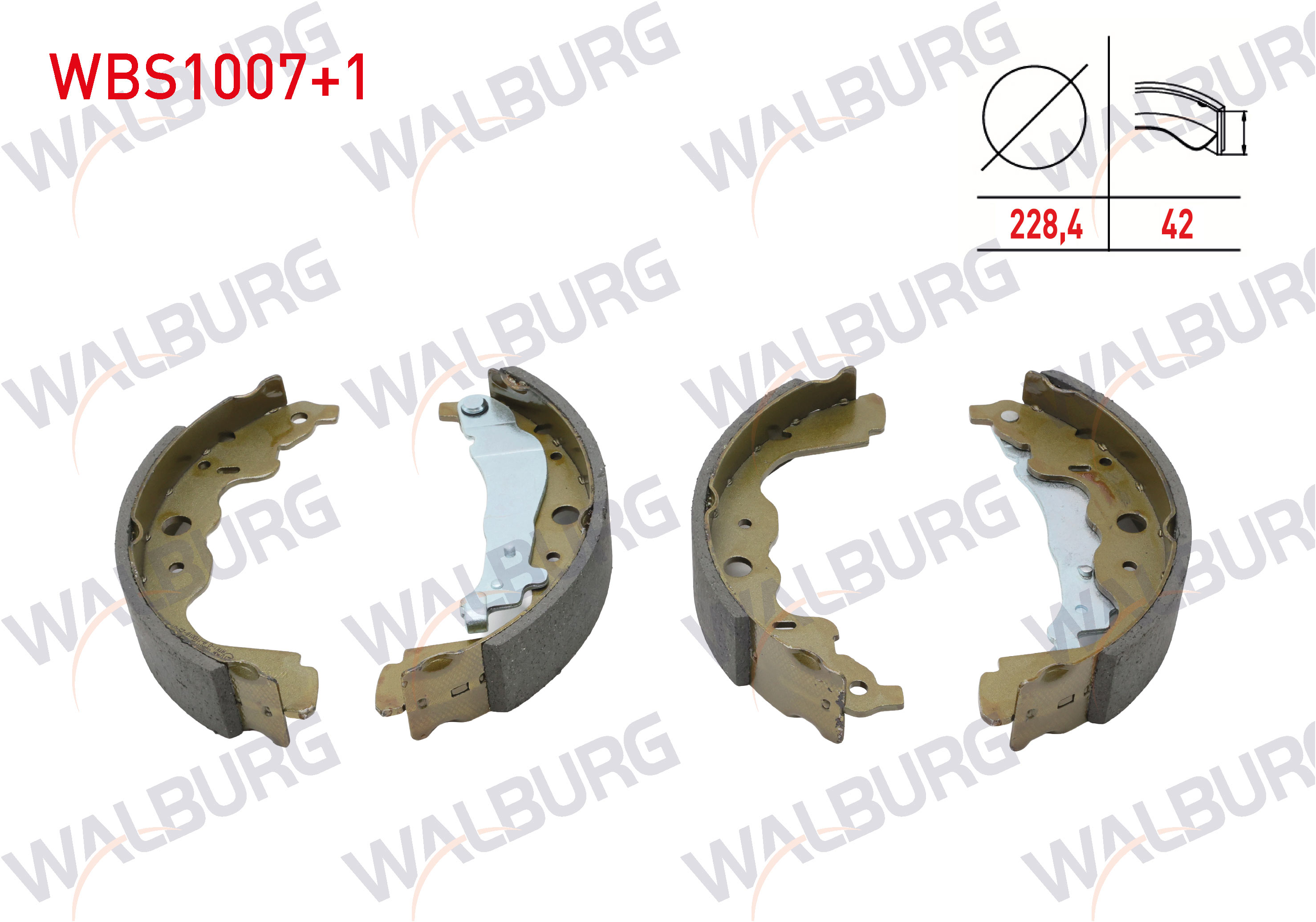 WALBURG  | FREN PABUC BALATA ARKA RENAULT CLIO IV 1.5 DCI LEVYELI 228,4X42 mm 2012-/CAPTUR 1.5 DCI 2013-/LODGY 1.5 DCI 2012-/DUSTER 1.5 DCI 2012-/CLIO IV 1.2 16v 2012-/SANDERO 1.5 DCI 2008-20