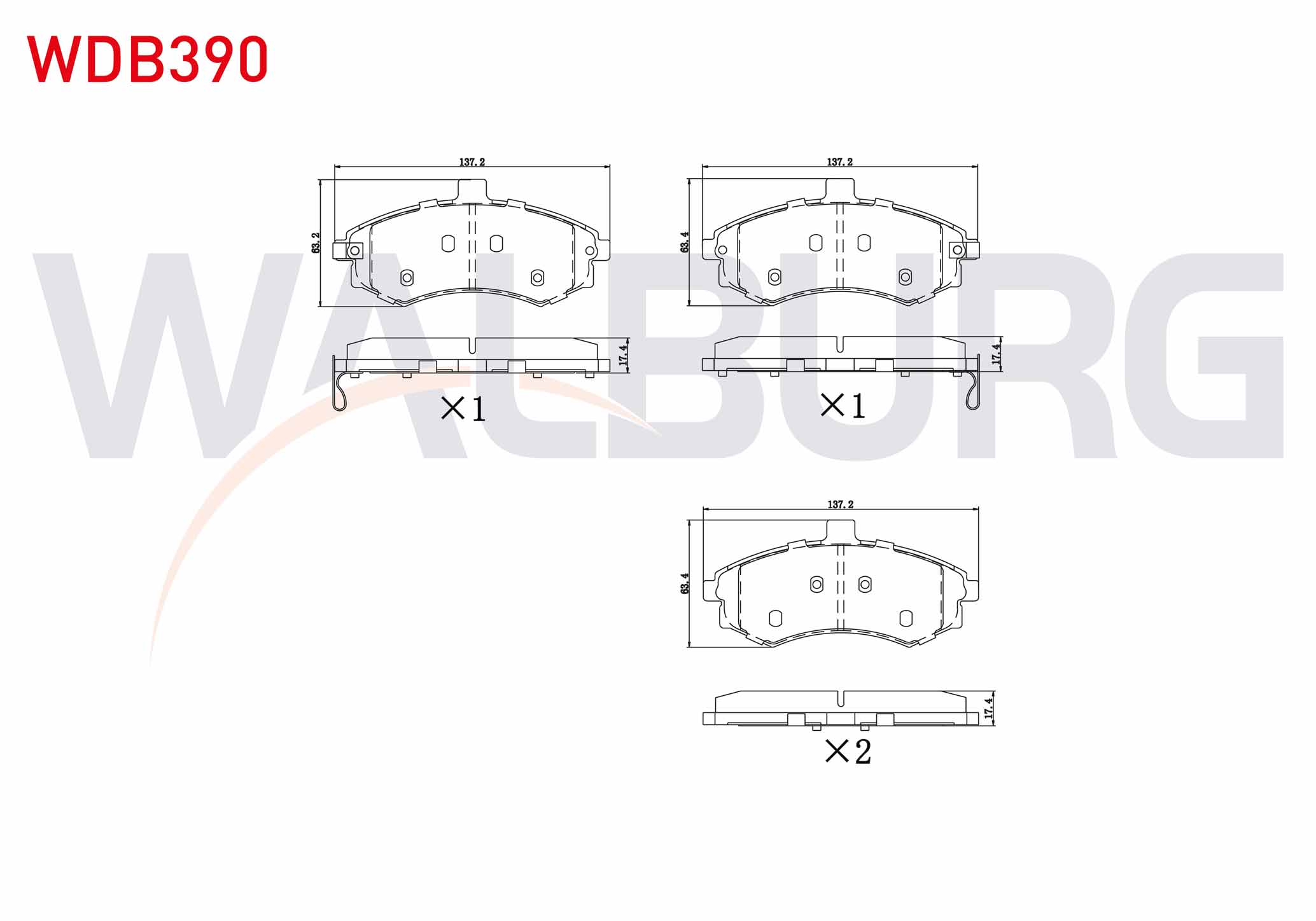 WALBURG 0 986 424 810 | FREN BALATA ON IKAZLI HYUNDAI ELANTRA 1.6i 2001-2007 / MATRIX (FC) 1.5 CRDI 2001-2010 / MATRIX (FC) 1.6 2001-2010 / ELANTRA 2.0 CRDI 2001-2007
