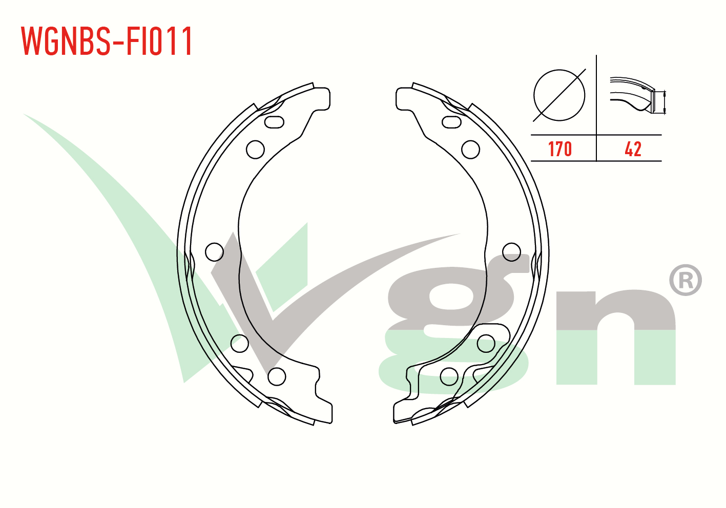 WGN  | FREN PABUC BALATA ARKA FIAT DUCATO (244) 2.8 JTD 170X42 mm 2002-2006/BOXER II 2.2 HDI 2002-2006/BOXER II 1.9 TD 2002-2006/DUCATO 2.5 D 2002-2006/JUMPER II 1.9 D 2002-2006/BOXER II