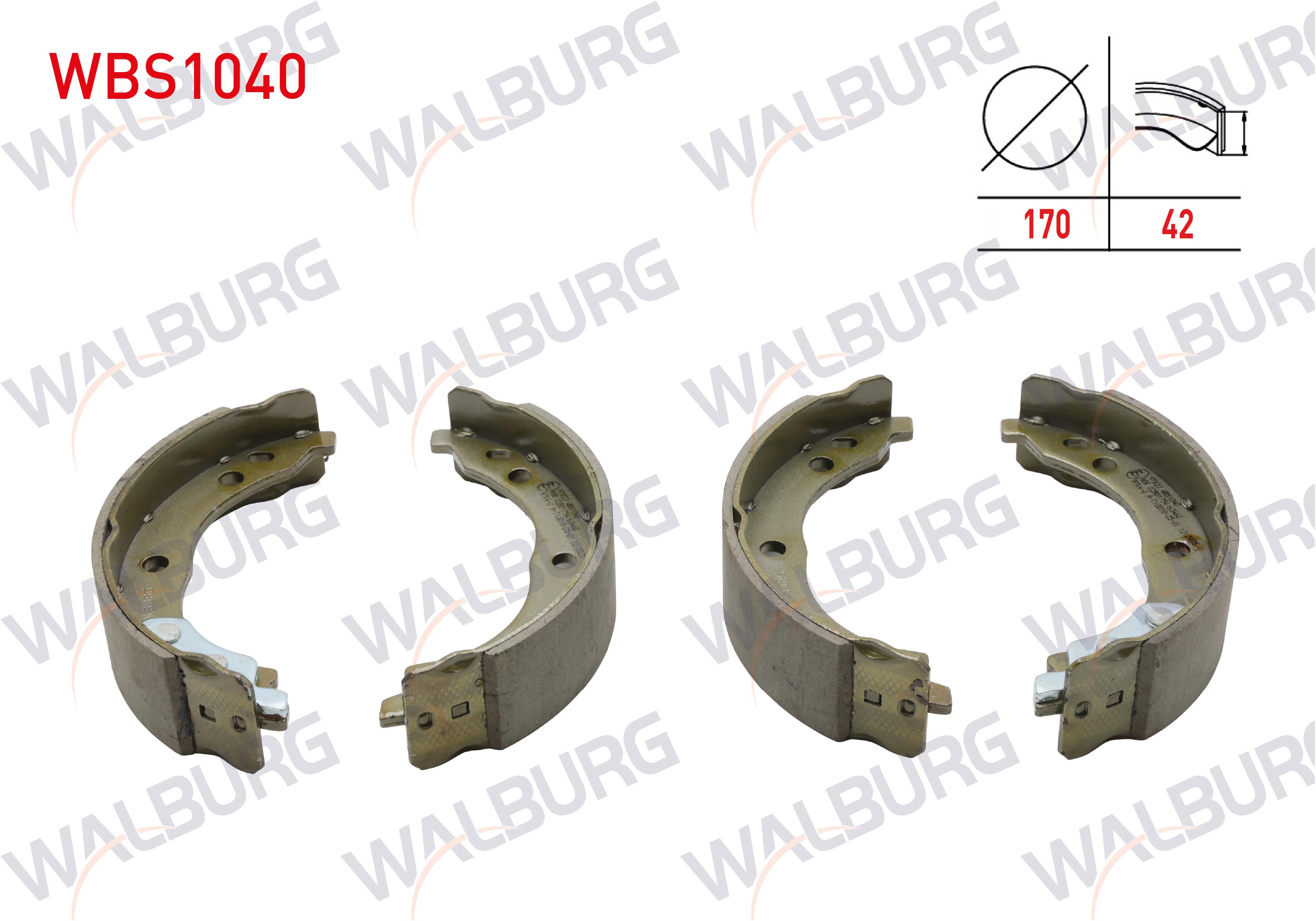 WALBURG  | FREN PABUC BALATA ARKA FIAT DUCATO (244) 2.8 JTD 170X42 mm 2002-2006/BOXER II 2.2 HDI 2002-2006/BOXER II 1.9 TD 2002-2006/DUCATO 2.5 D 2002-2006/JUMPER II 1.9 D 2002-2006/BOXER II