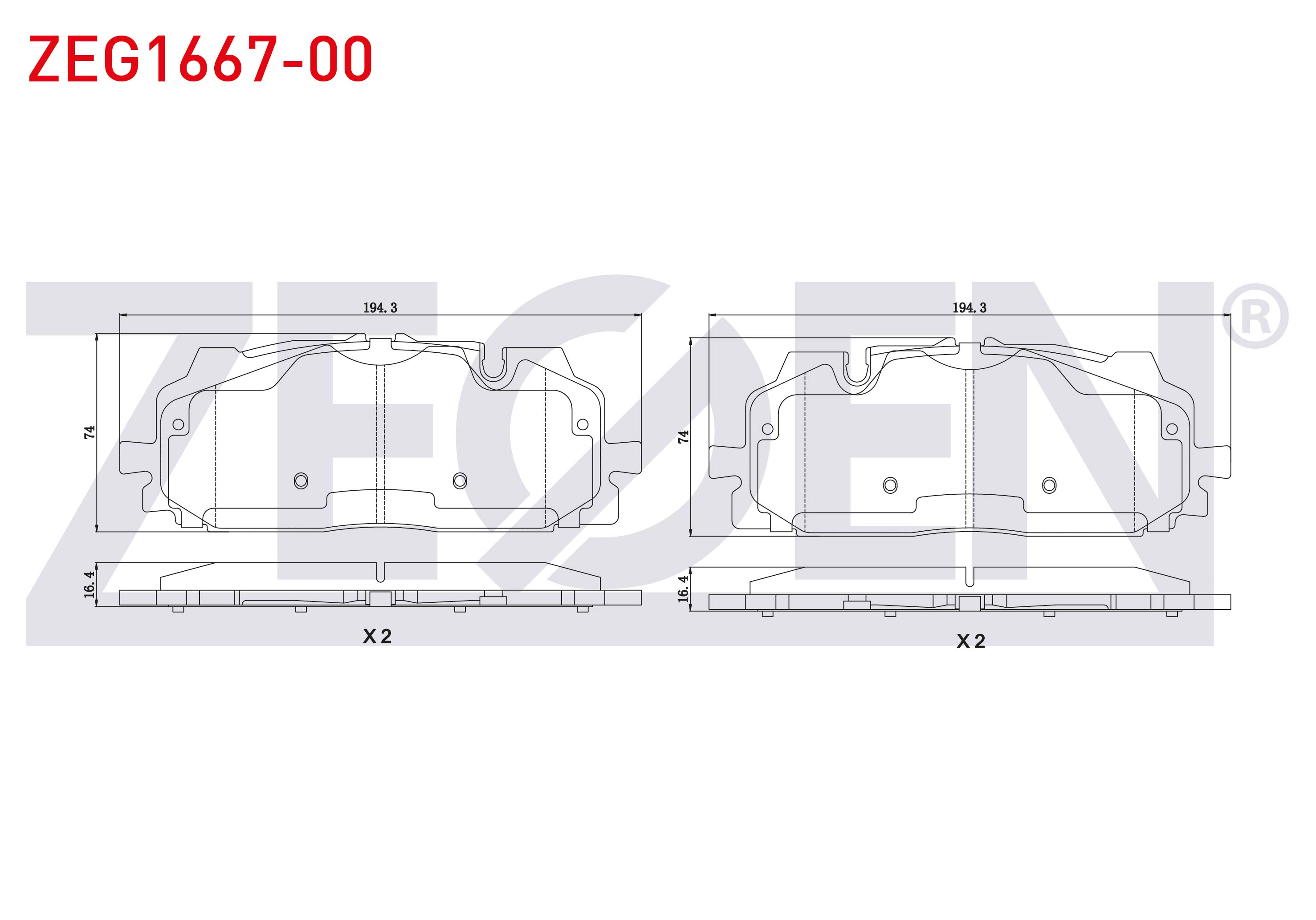 ZEGEN  | FREN BALATA ON AUDI Q7 (4M) 3.0 TDI 2015- / Q7 (4M) 3.0 TFSI 2015- / A4 (8W2,B9) 2.0 TDI 2015-