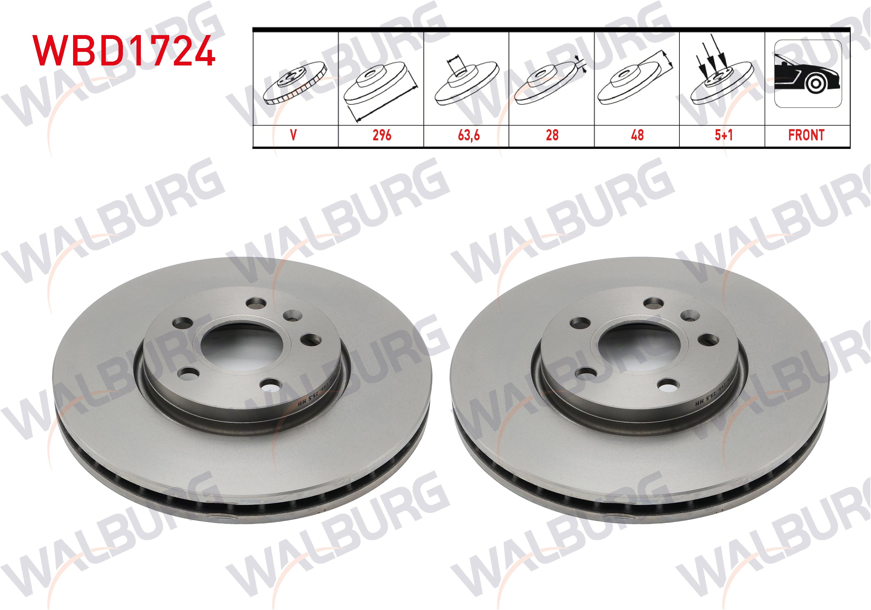 WALBURG 09.D250.11 | FREN DISKI ON VOLVO S60 III (224) 02-19