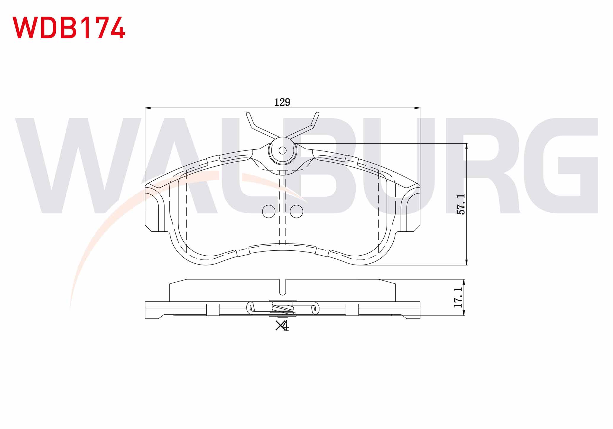 WALBURG 0 986 461 147 | FREN BALATA ON NISSAN PRIMERA (P11) 1.6i 16v 1996-2001 / (P11) 1.8i 16v 1996-2001 / (P11) 2.0i 16v 1996-2001 / (P11) 2.0 TD 1996-2001 / PRIMERA (P10) 2.0i 1990-1998