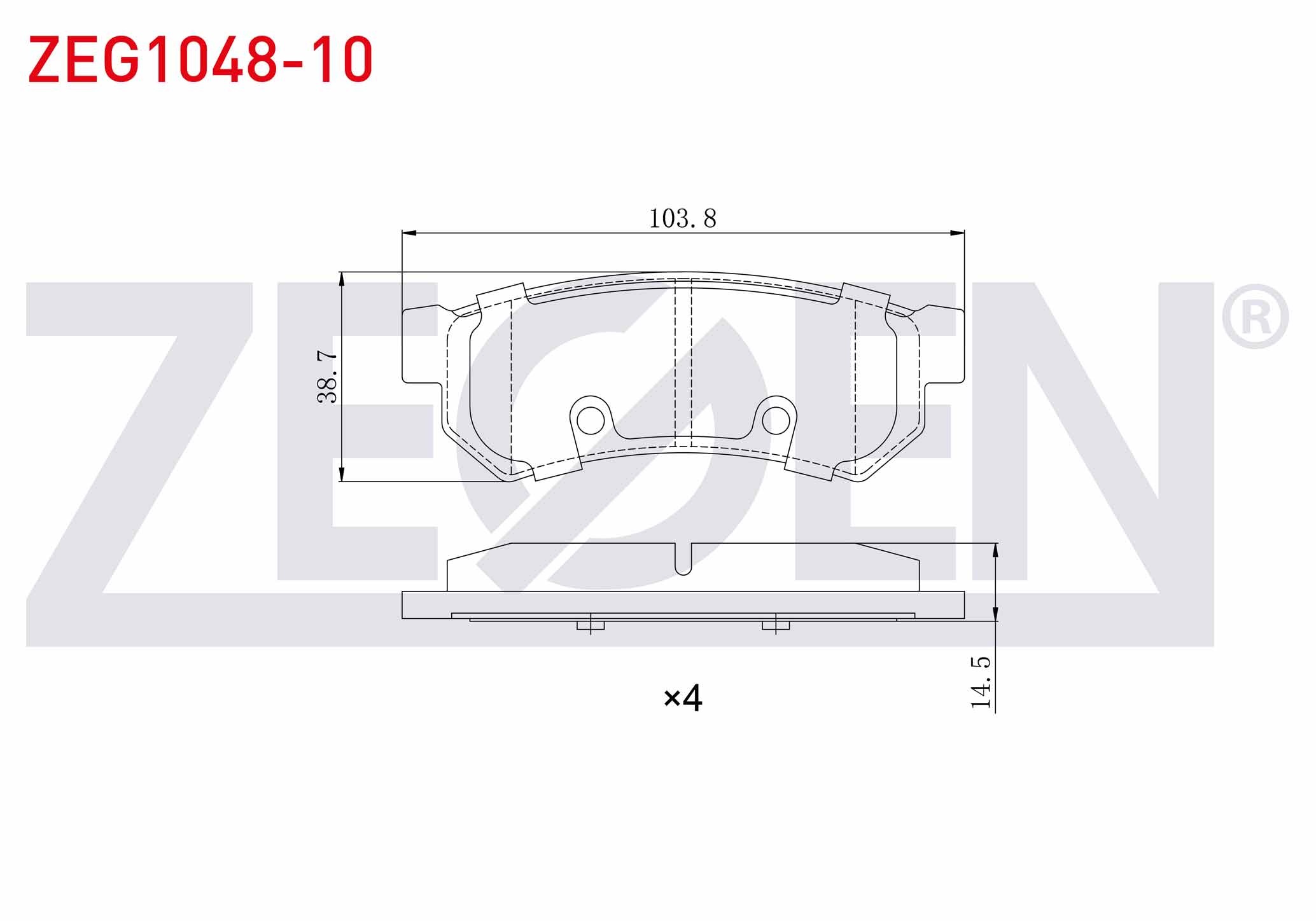 ZEGEN  | FREN BALATA ARKA CHEVROLET LACETTI (J200) 1.6i 2006-2012 / CHEVROLET LACETTI (J200) 1.4i 16v 2006-2012