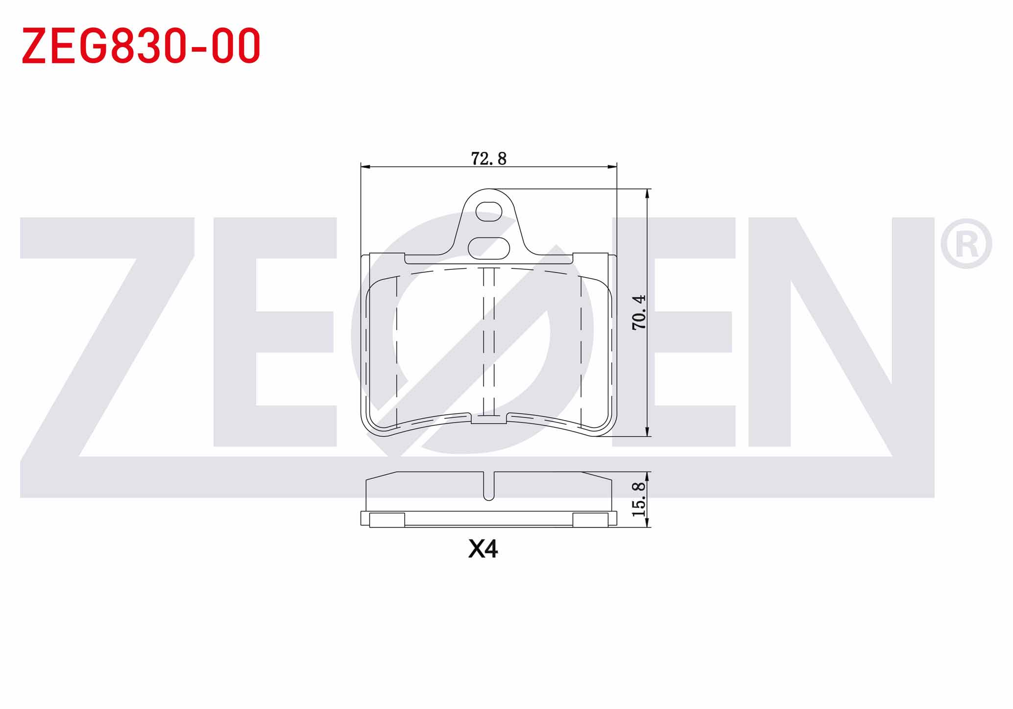 ZEGEN  | FREN BALATA ARKA CITROEN C5 II 1.6 HDI 2004-2008/ C5 II 2.0 2004-2008/ C5 II 2.0 HDI 2004-2008/ C5 I 2.0 HDI 2001-2004/ C5 II 1.6 THP 2004-2008/ C5 III 1.6 HDI 2008-2015/ C5 III 2.