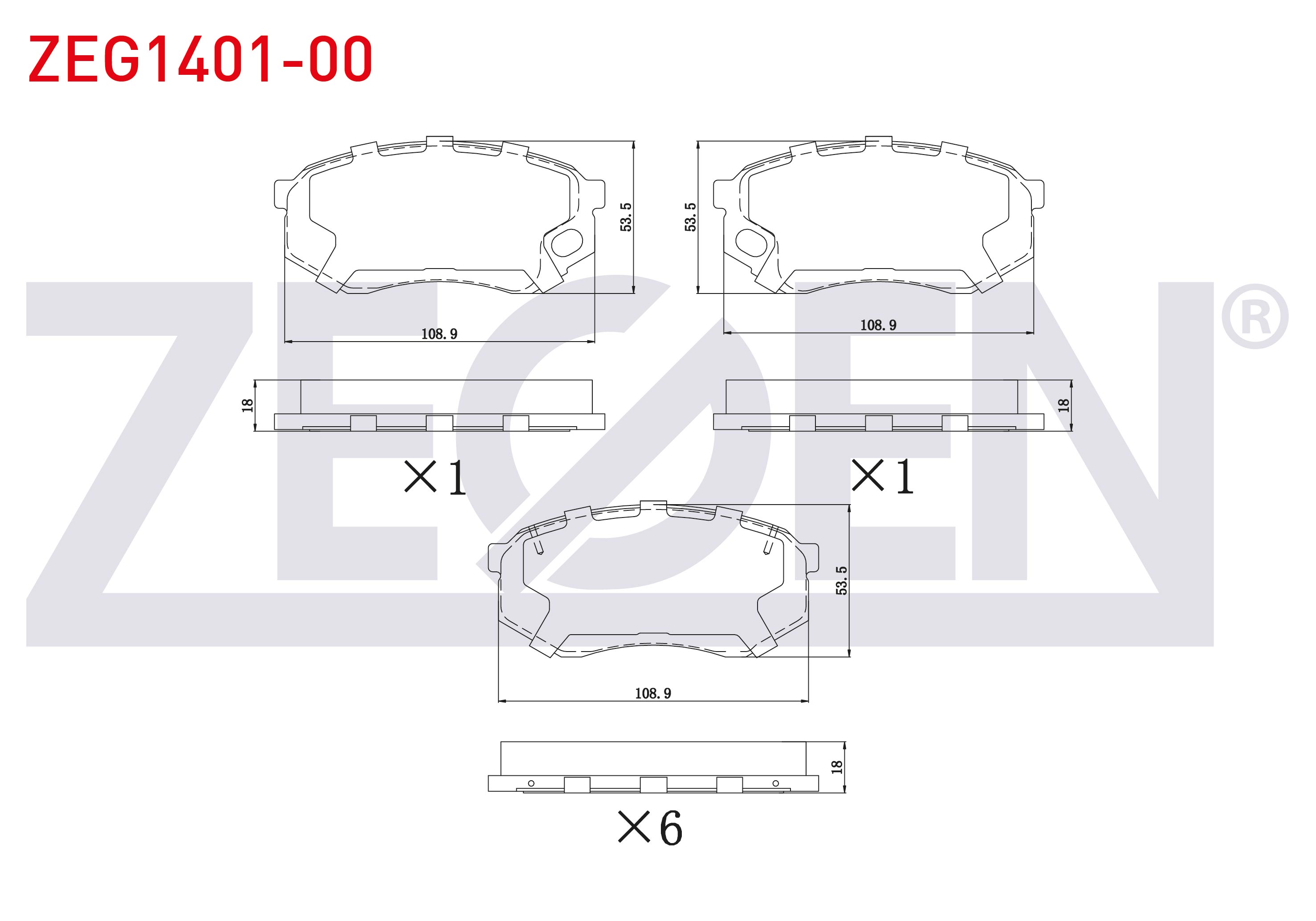 ZEGEN 05P500 | FREN BALATA ON 8 ADET MITSUBISHI CANTER FUSO FE511 3.0 2006-