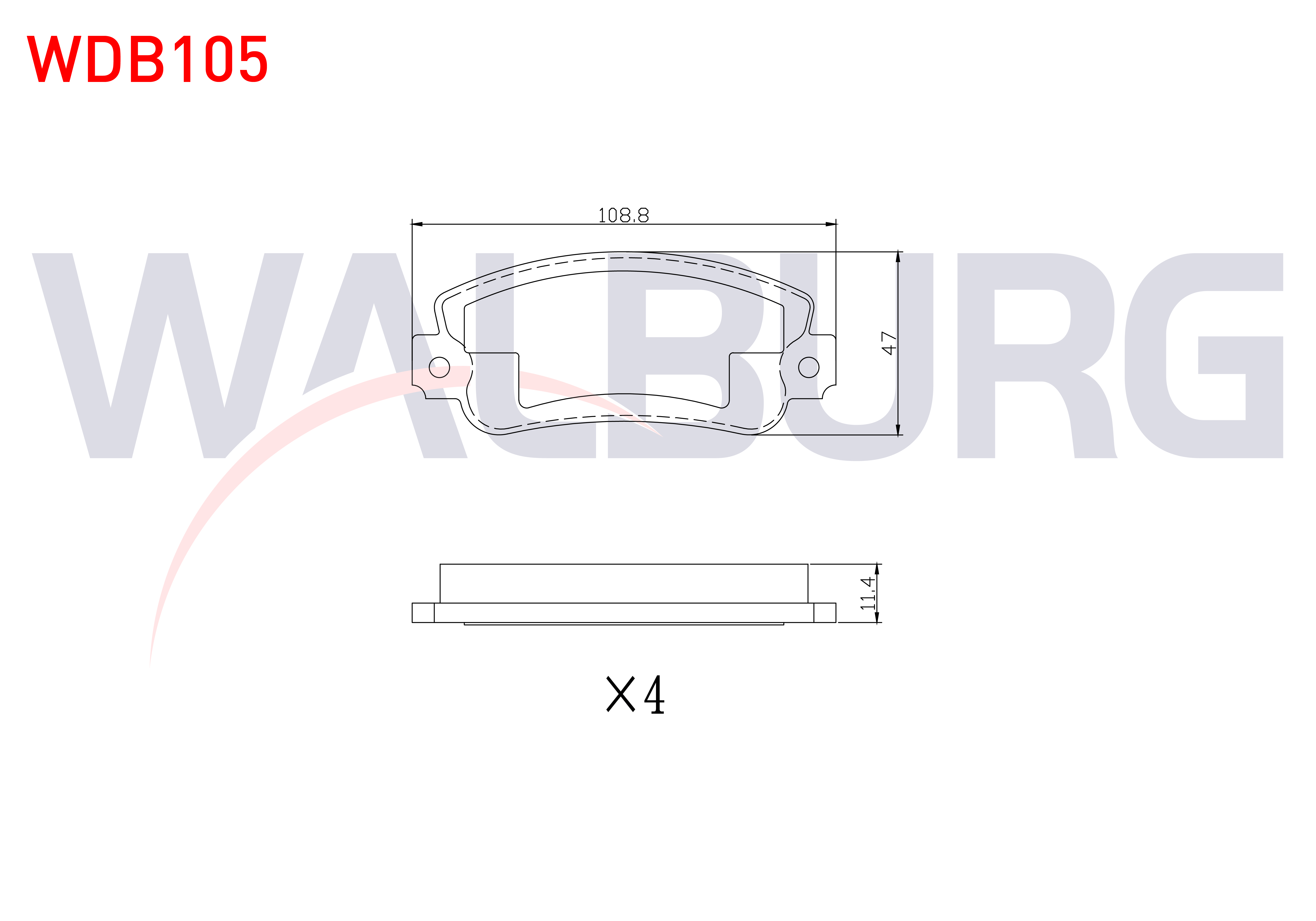 WALBURG  | FREN BALATA ARKA FIAT TEMPRA 2.0i 1992-1999