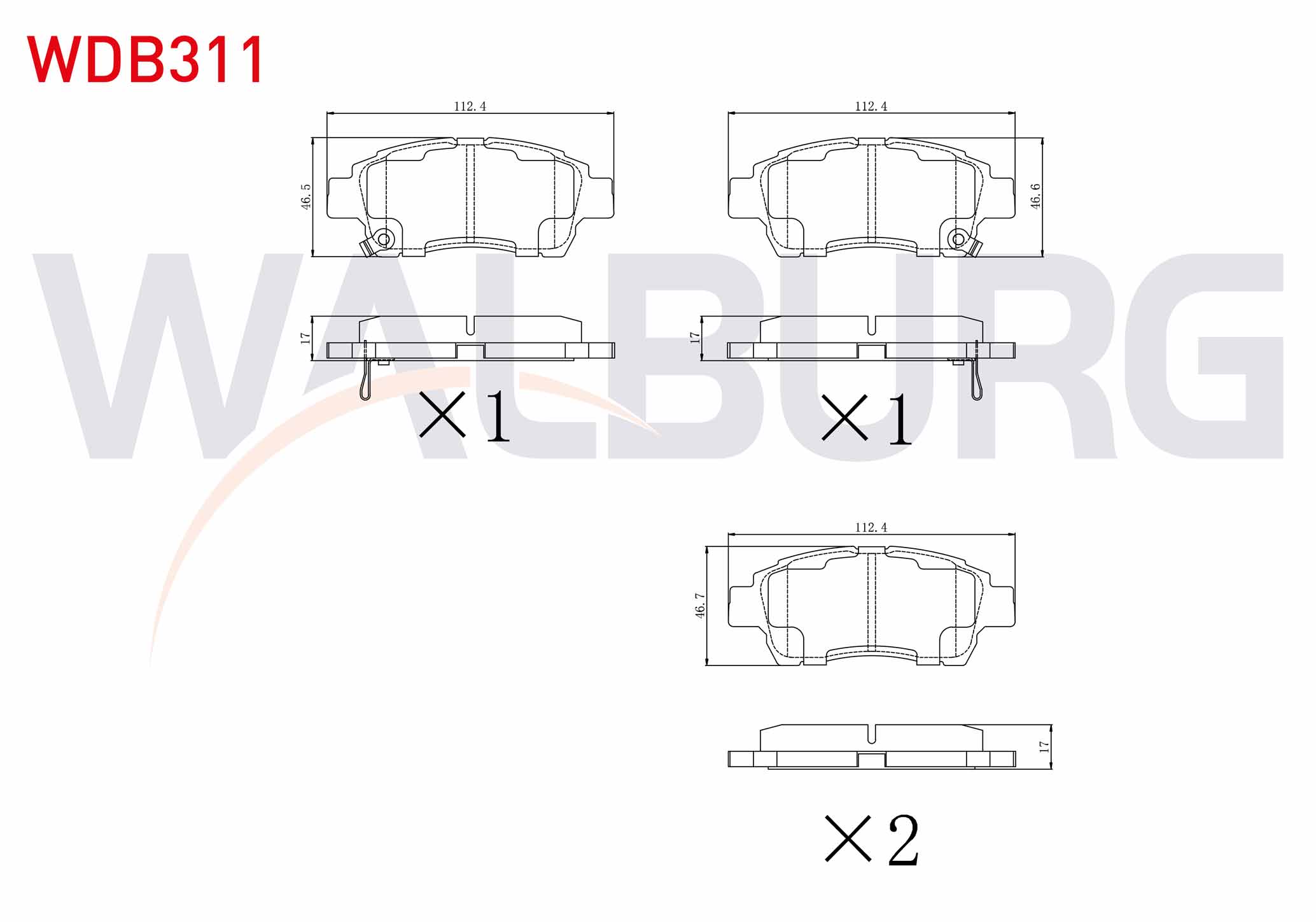 WALBURG  | FREN BALATA ON IKAZLI TOYOTA YARIS (_CP10) 1.0i 1999-2005 / YARIS (_CP10) 1.3i 1999-2005