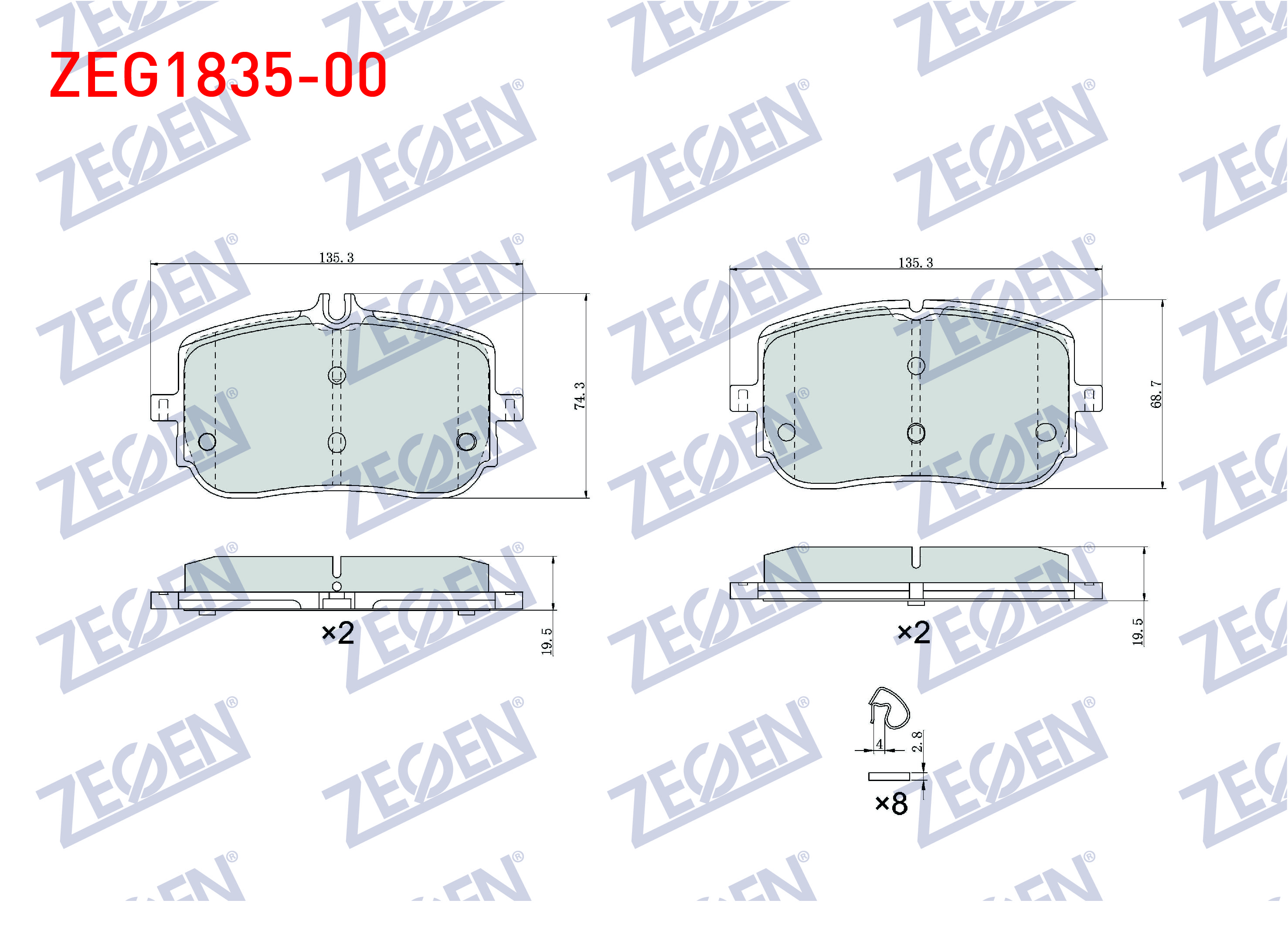 ZEGEN  | FREN BALATA ON MERCEDES A 180 d - 200 (W177) 2018- / CLA 180 d - 200 (C118) 2019-