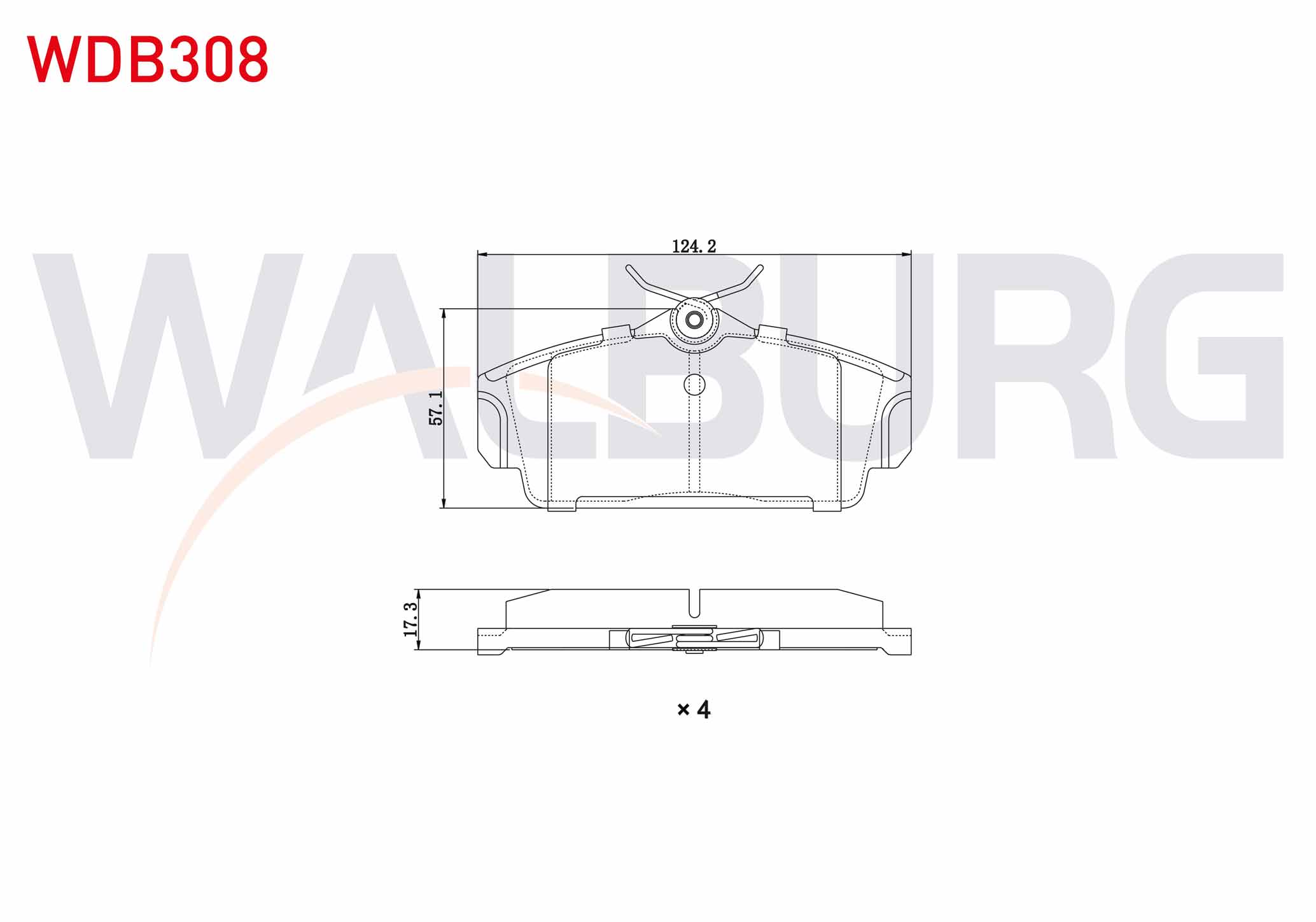 WALBURG  | FREN BALATA ON NISSAN PRIMERA 1.6i 16v 1996-2001/ 1.8i 16v 1996-2001/ 2.0i 16v 1996-2001/ 2.0 TD 1996-2001/ ALMERA II 1.5 DCI 2000-2007/ 1.5i 16v 2000-2007/ 2.2 DI 2000-2007/ 1.8i