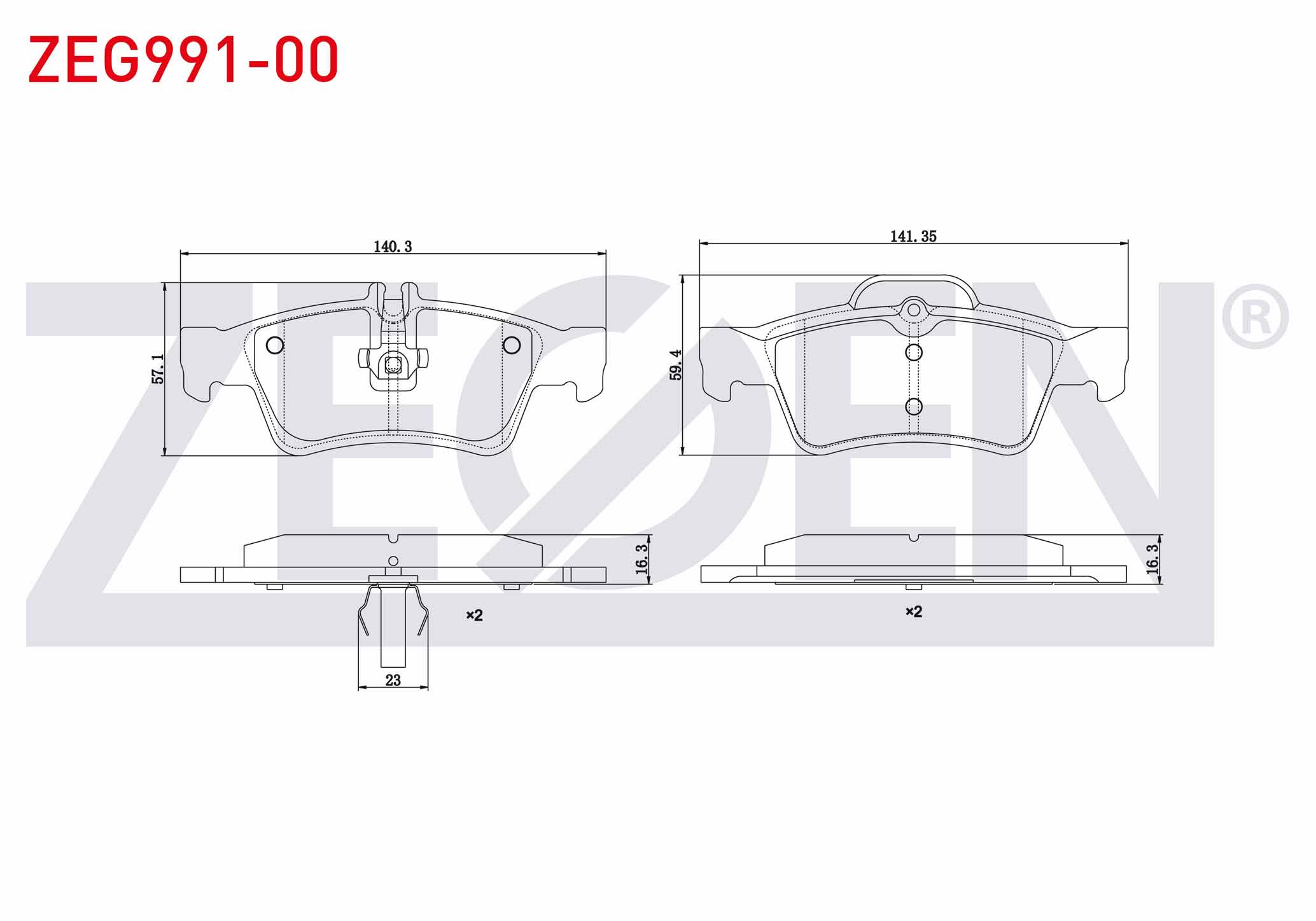 ZEGEN  | FREN BALATA ARKA MERCEDES E SERISI (W211) E 320 CDI 2002-2008/(W211) E 280 CDI 2002-2008/(W211) E 200 2002-2008/(W211) E 220 CDI 2002-2008/CLS (C218) CLS 250 CDI 2012-/(W220) S 320
