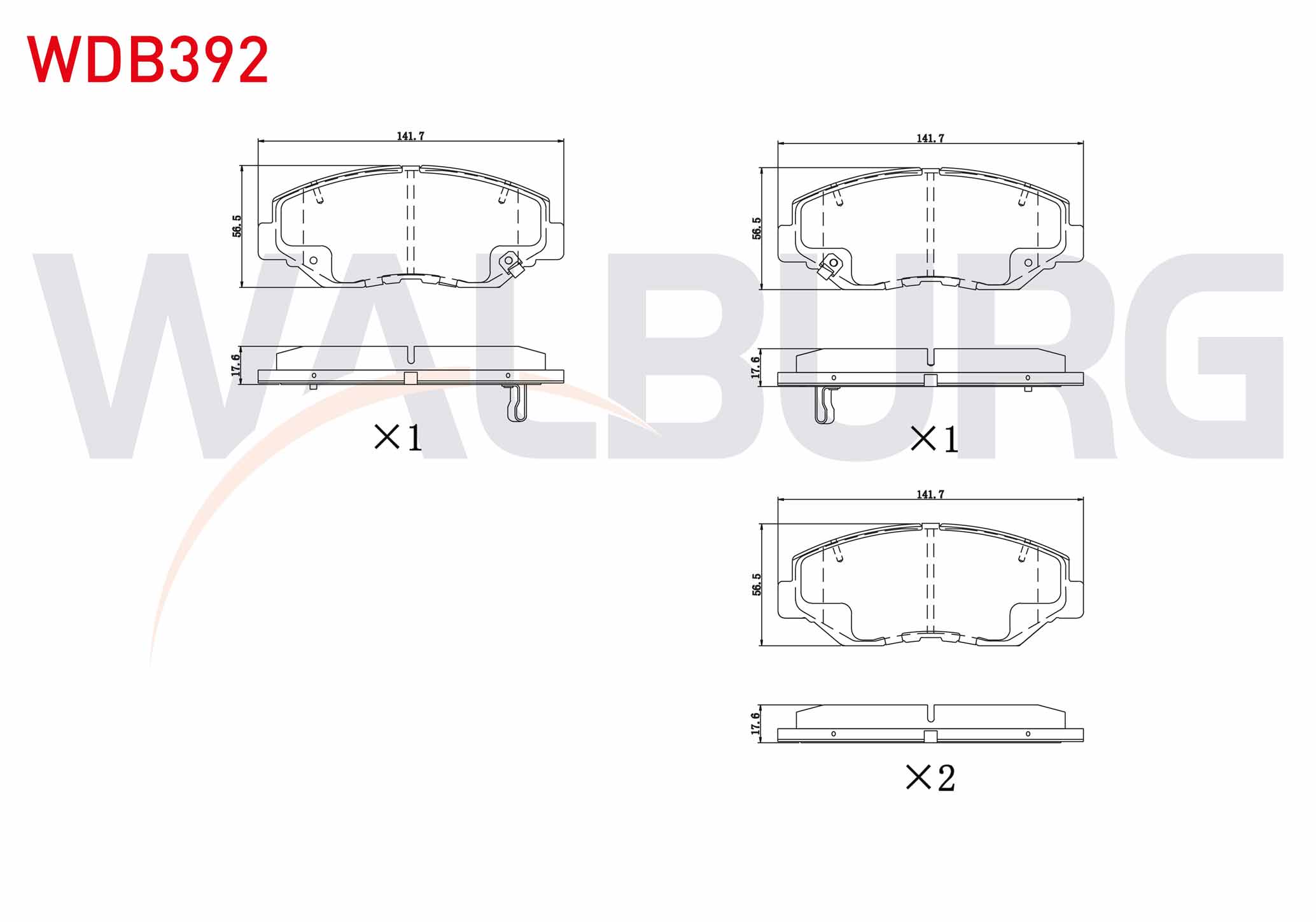 WALBURG  | FREN BALATA ON IKAZLI TEL DELIKLI HONDA CIVIC X (FC) 1.6i 2016- / CR-V II 2.0i 2002-2006