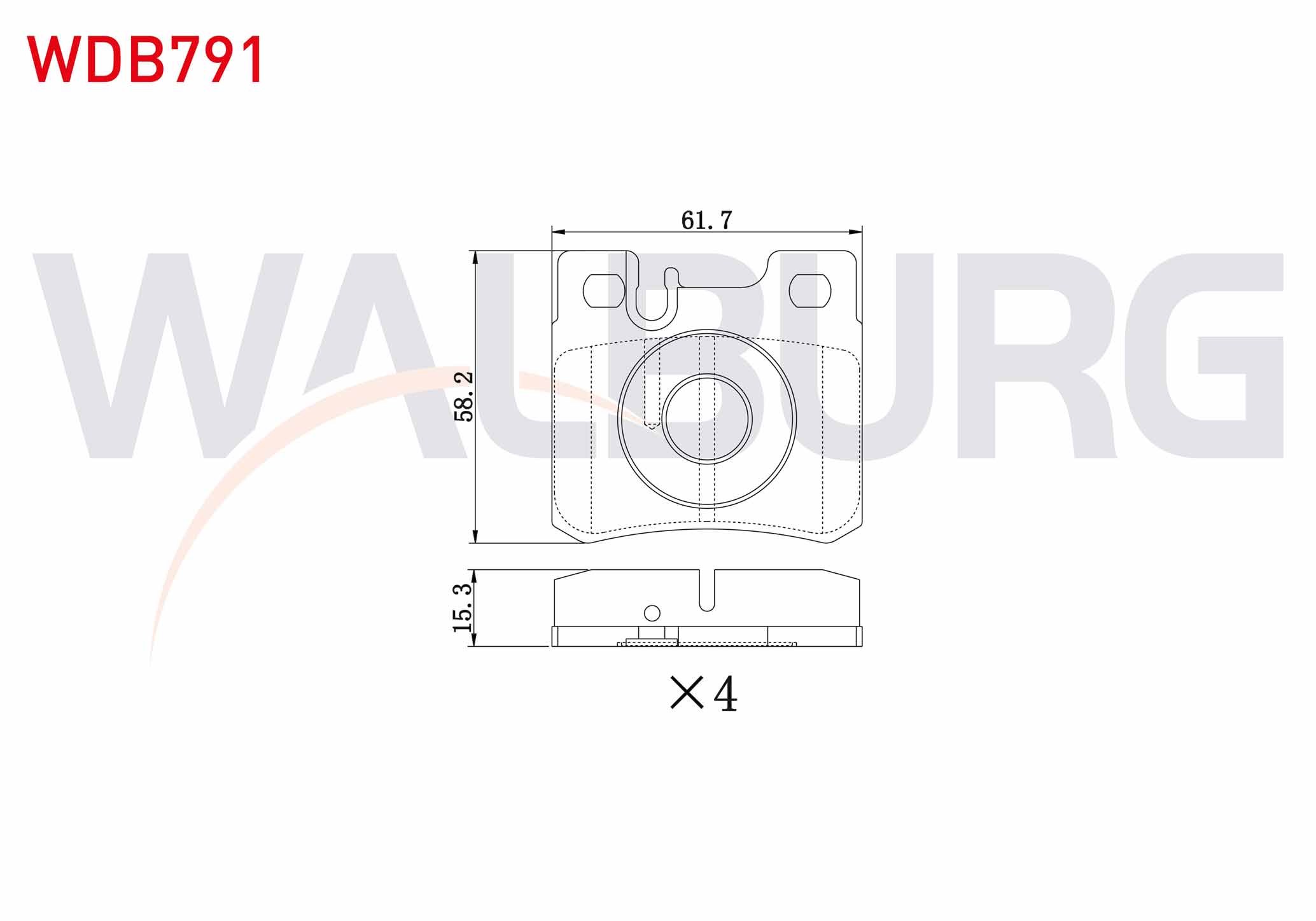 WALBURG  | FREN BALATA ARKA MERCEDES C SERISI (W202) C 220 CDI 1993-2000