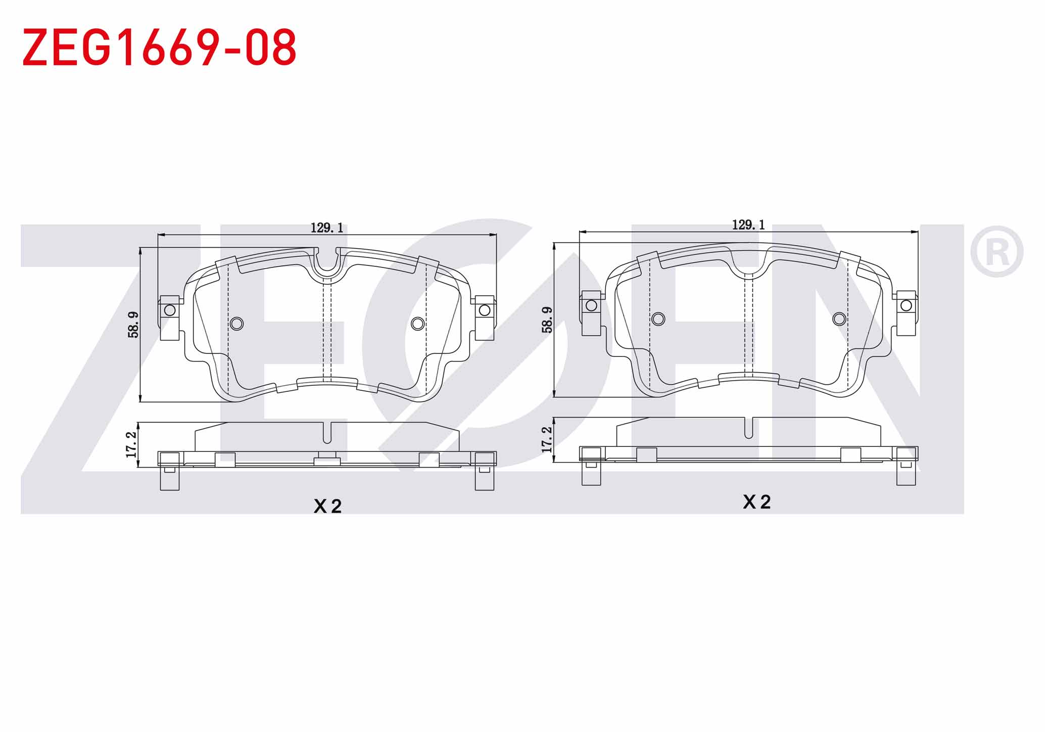 ZEGEN  | FREN BALATA ARKA AUDI A4 (8W2,B9) 2.0 TDI 2015- / A4 (8W2,B9) 1.8 TFSI 2015-/ Q7(4M) 3.0 TDI 2015- / Q7(4M) 2.0 TFSI 2015-
