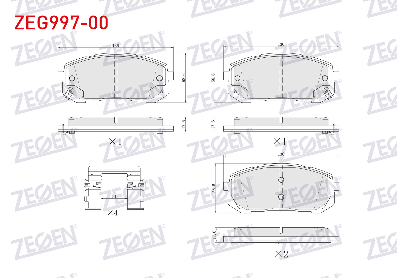 ZEGEN 1998.02 | FREN BALATA ON IKAZLI HYUNDAI ELANTRA 2021- / i20 - i30 2021-
