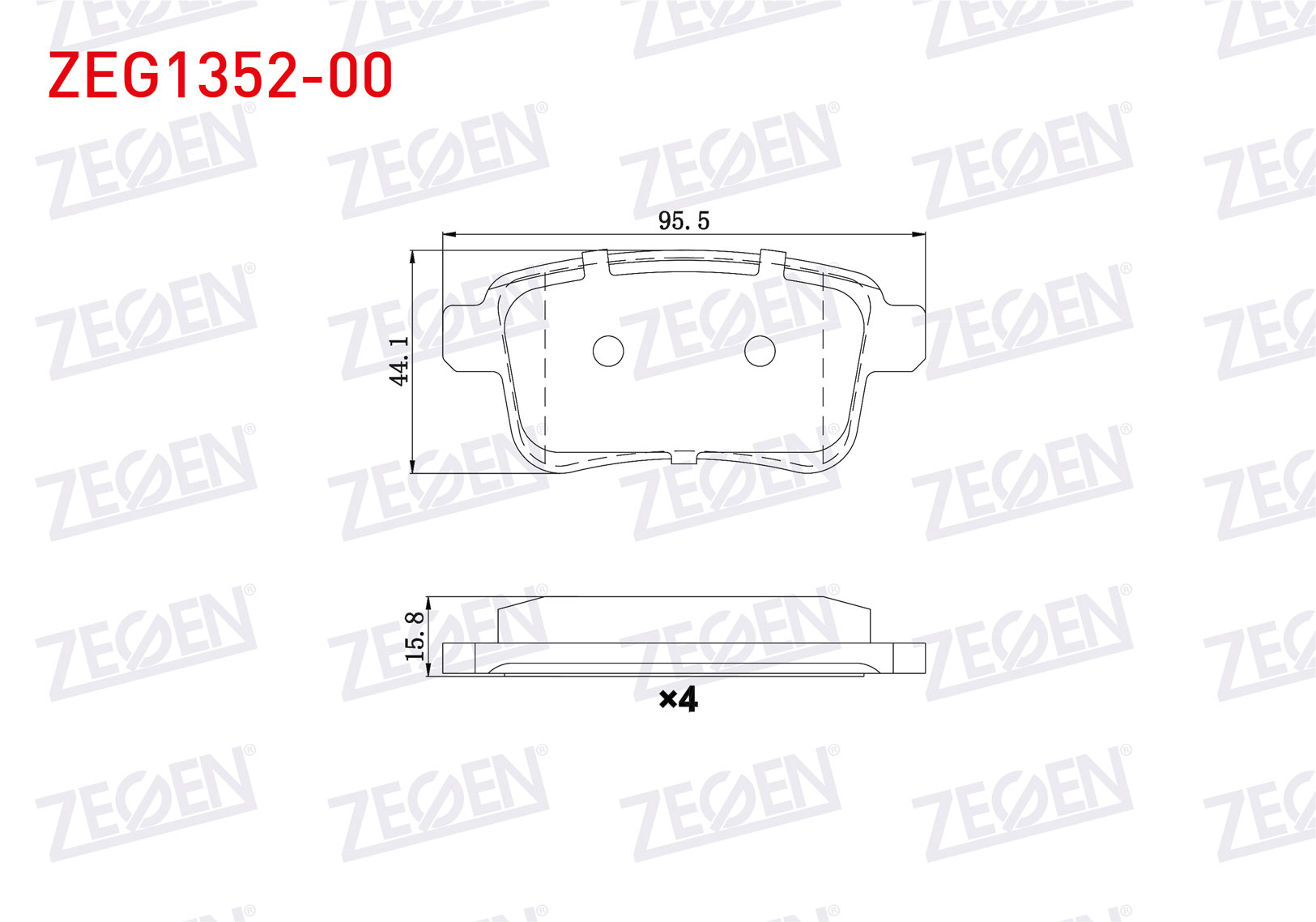ZEGEN  | FREN BALATA ARKA RENAULT KANGOO (KW0/1) 1.5 DCI 2008-