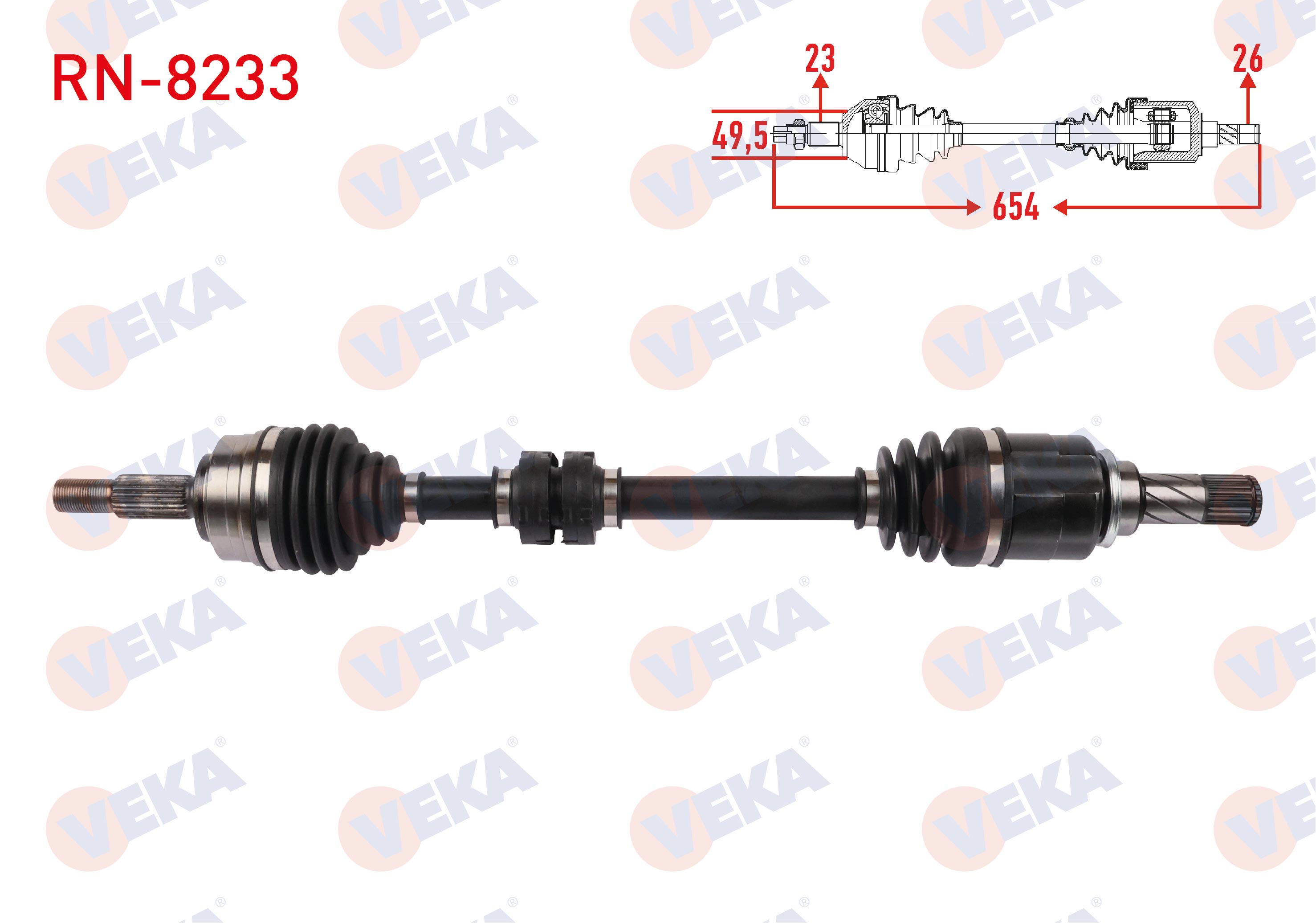 VEKA  | KOMPLE AKS SOL ON UZUNLUK 654mm RENAULT CLIO V 1.0 SCe M-T 2020-