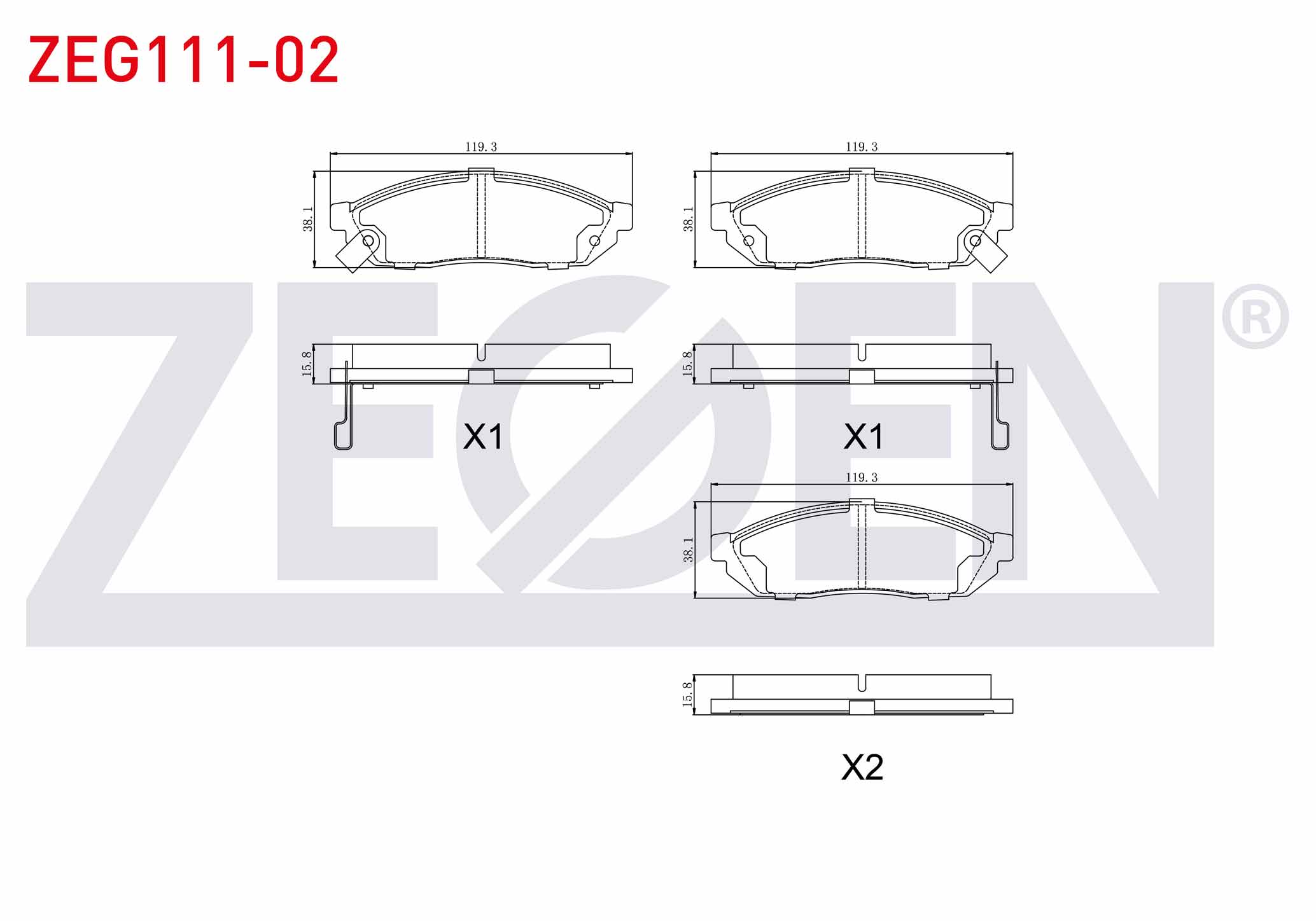 ZEGEN 0 986 424 155 | FREN BALATA ON IKAZLI SUZUKI MARUTI 0.8i 1986-1993 / SUZUKI CARRY (ED) 0.8 1980-1999 / SUZUKI ALTO II (EC) 0.8 1986-1993